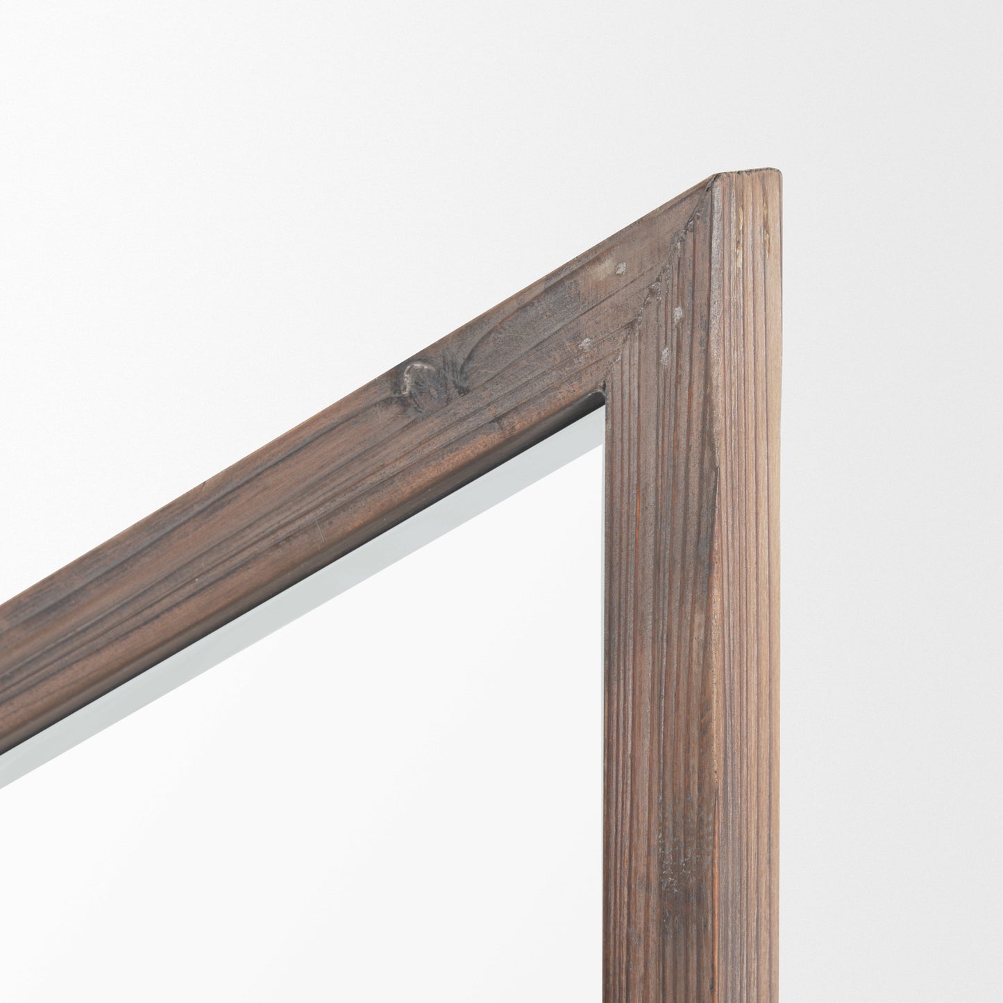 Chevren Wall Mirror Dark Brown Wood | 26x22 - wall-mirrors-grouped