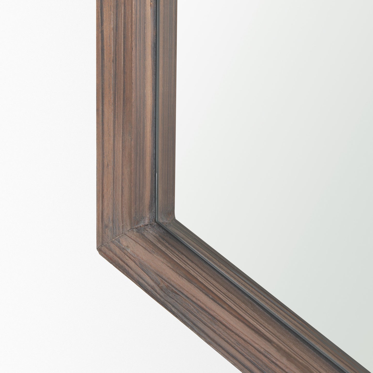 Chevren Wall Mirror Dark Brown Wood | 26x22 - wall-mirrors-grouped