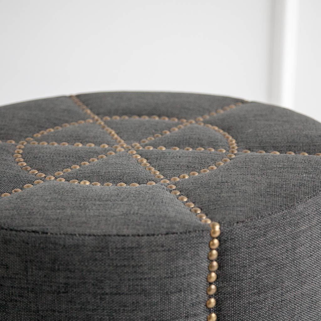 Beacon Ottoman Gray Fabric - ottoman-and-poufs