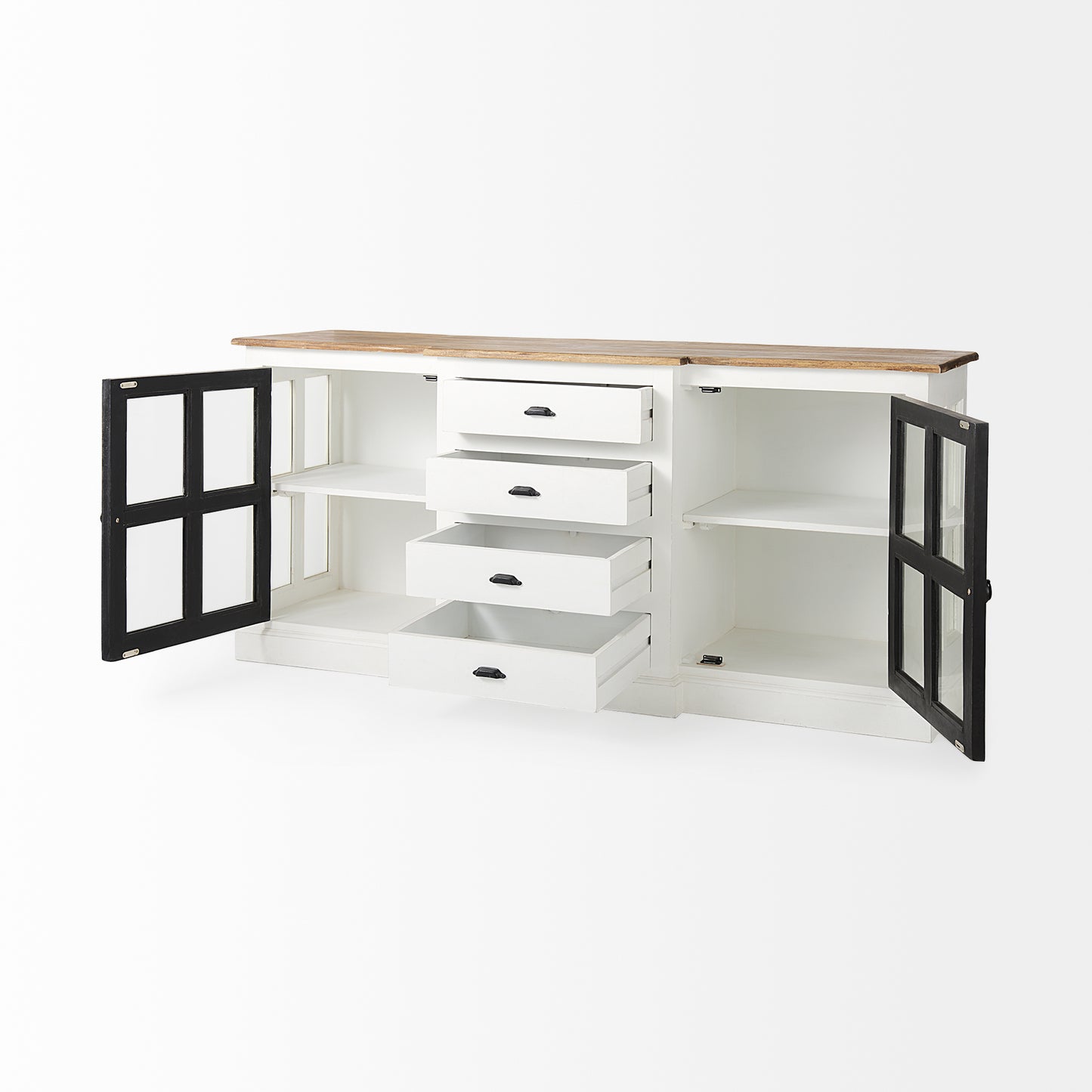 Bourchier Sideboard White/Brown/Black Wood - sideboards-and-buffets