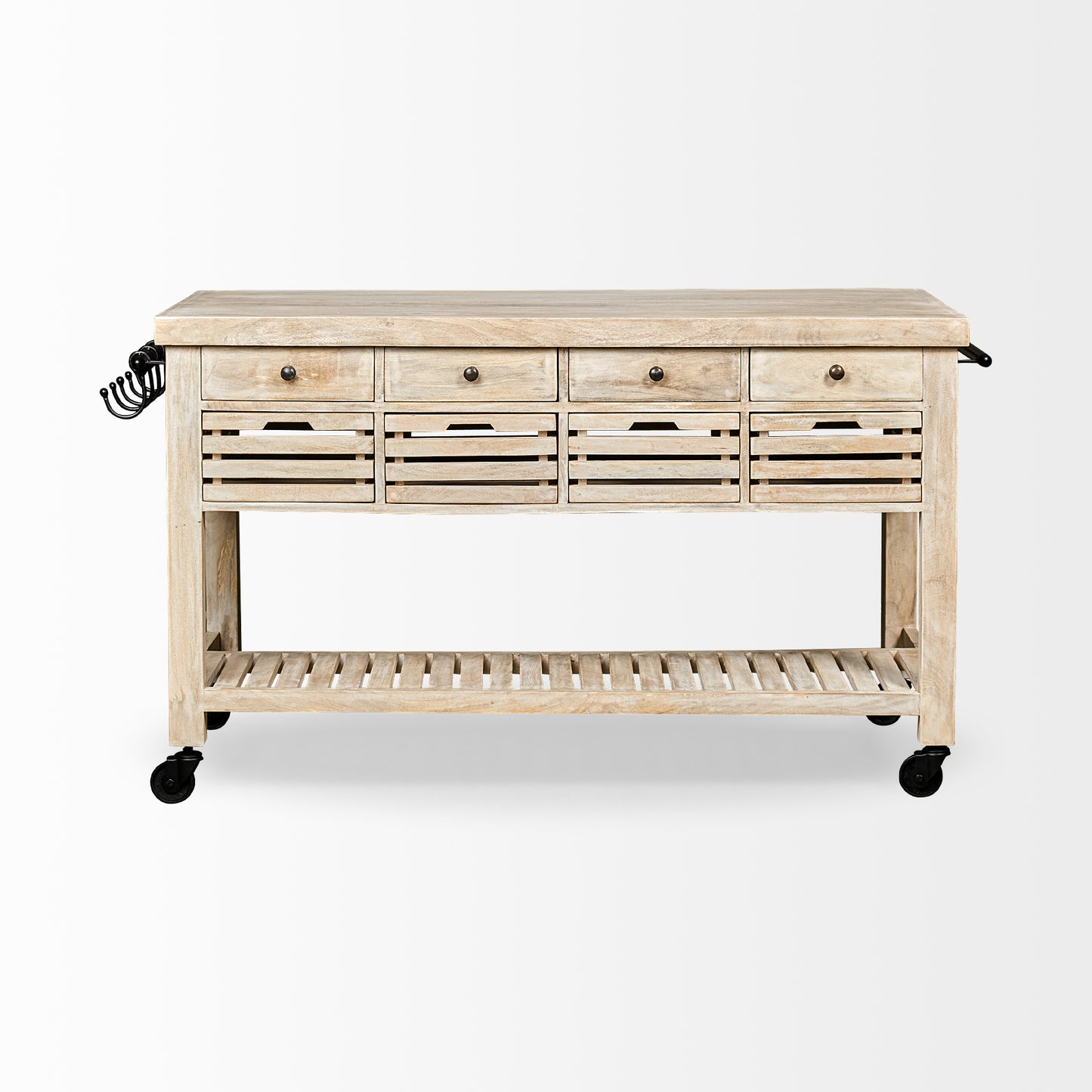 Columbia Large Kitchen Island Brown Wood | Rectangle - kitchen-islands