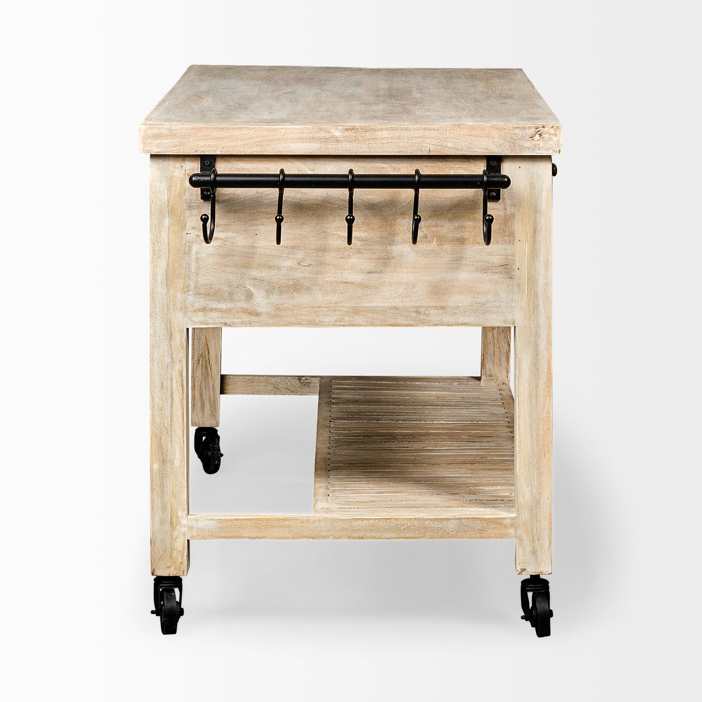 Columbia Large Kitchen Island Brown Wood | Rectangle - kitchen-islands