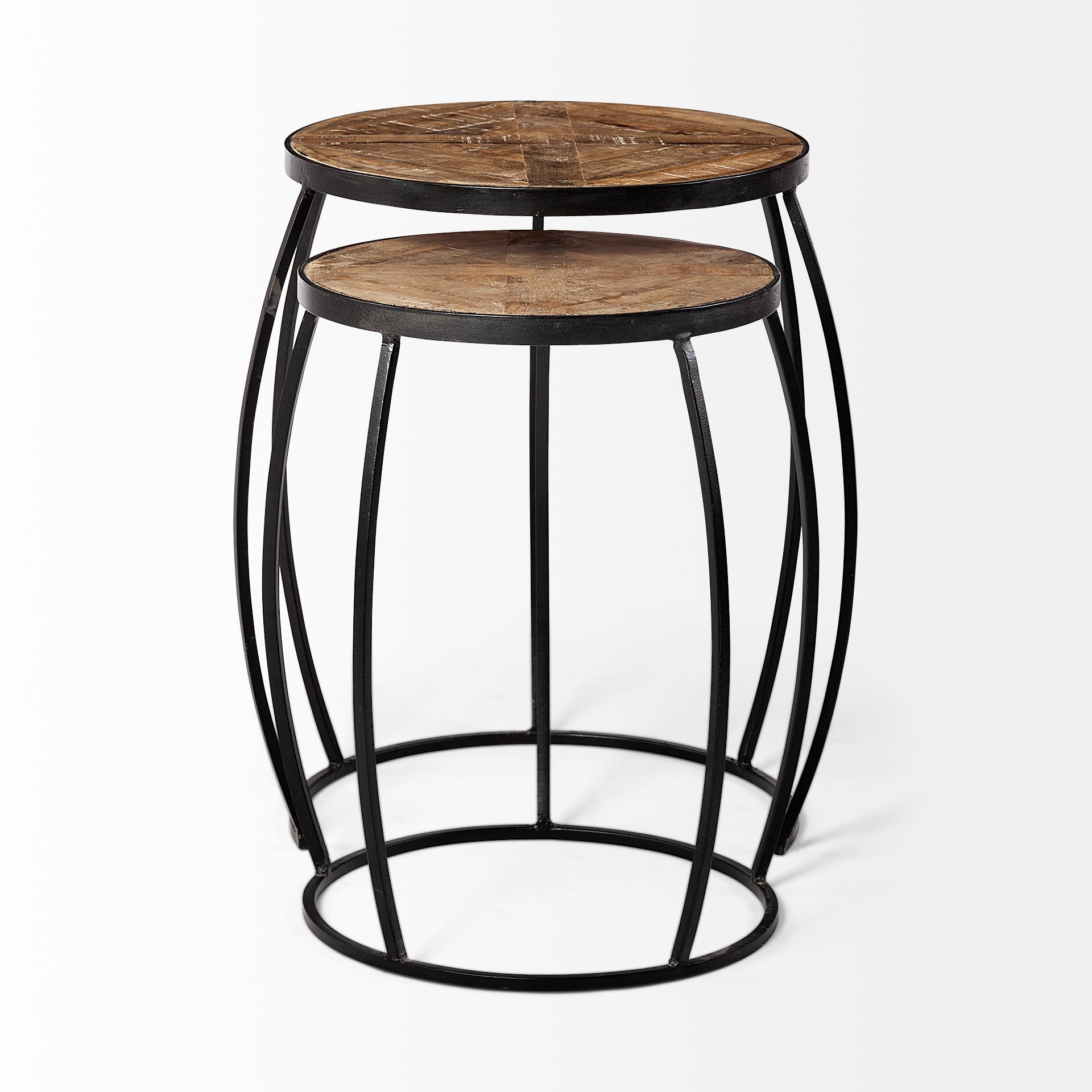 Clapp Accent Table Brown Wood | Black Metal | X Pattern - accent-tables