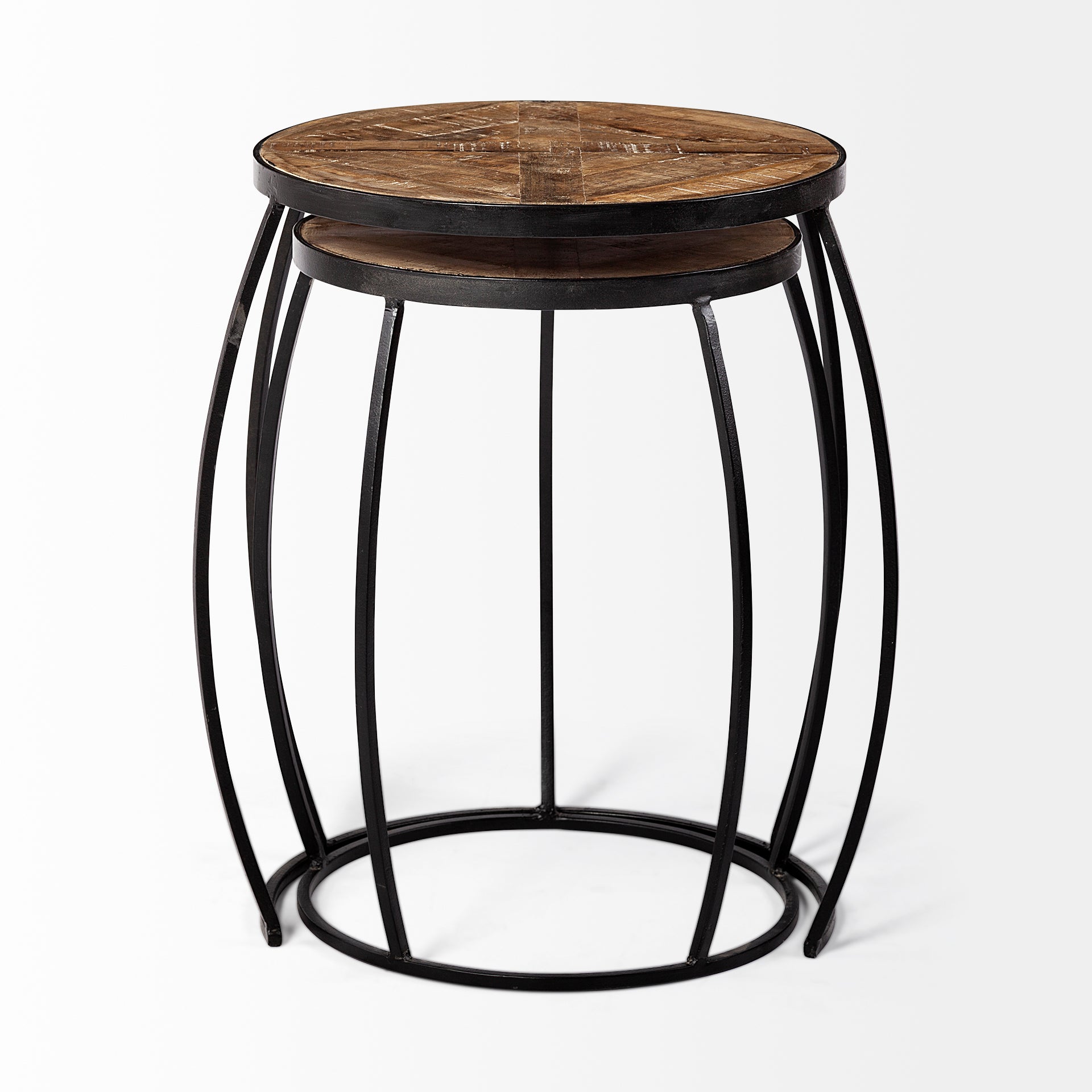 Clapp Accent Table Brown Wood | Black Metal | X Pattern - accent-tables