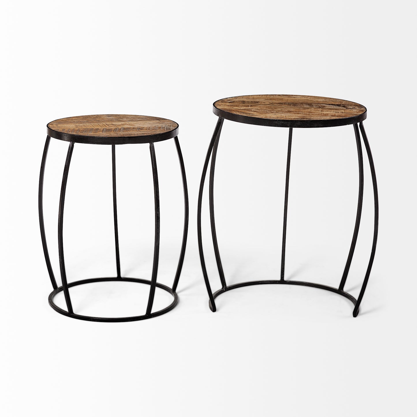 Clapp Accent Table Brown Wood | Black Metal | X Pattern - accent-tables
