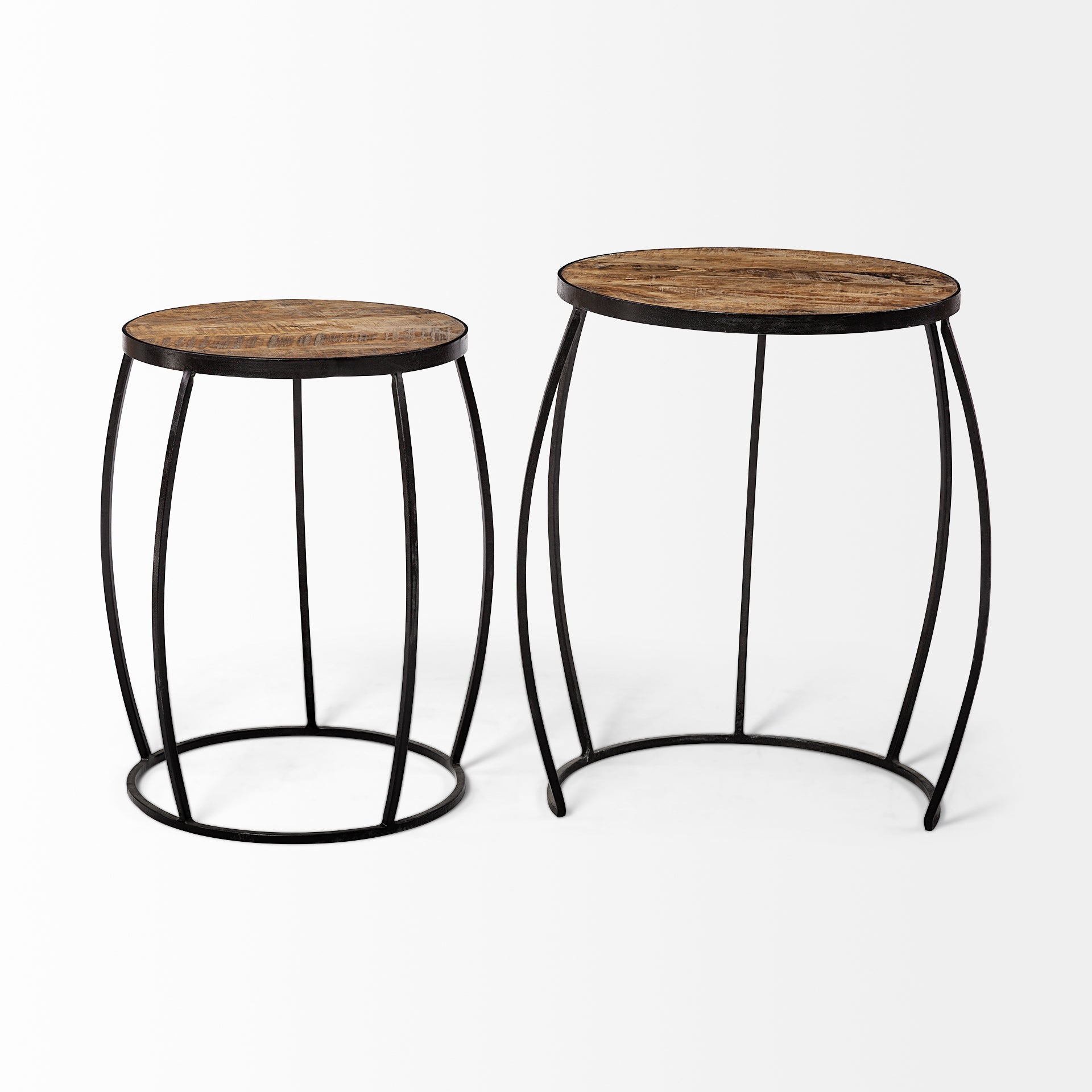 Clapp Accent Table Brown Wood | Black Metal | X Pattern - accent-tables