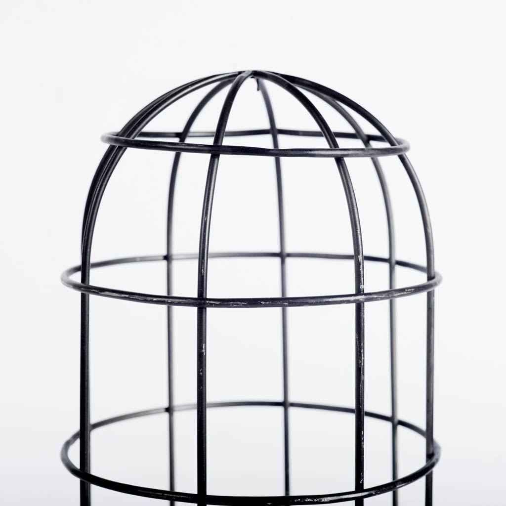 Carkner I (38"H) Gun-Metal Grey Cylindrical Metal Cage Table Lamp