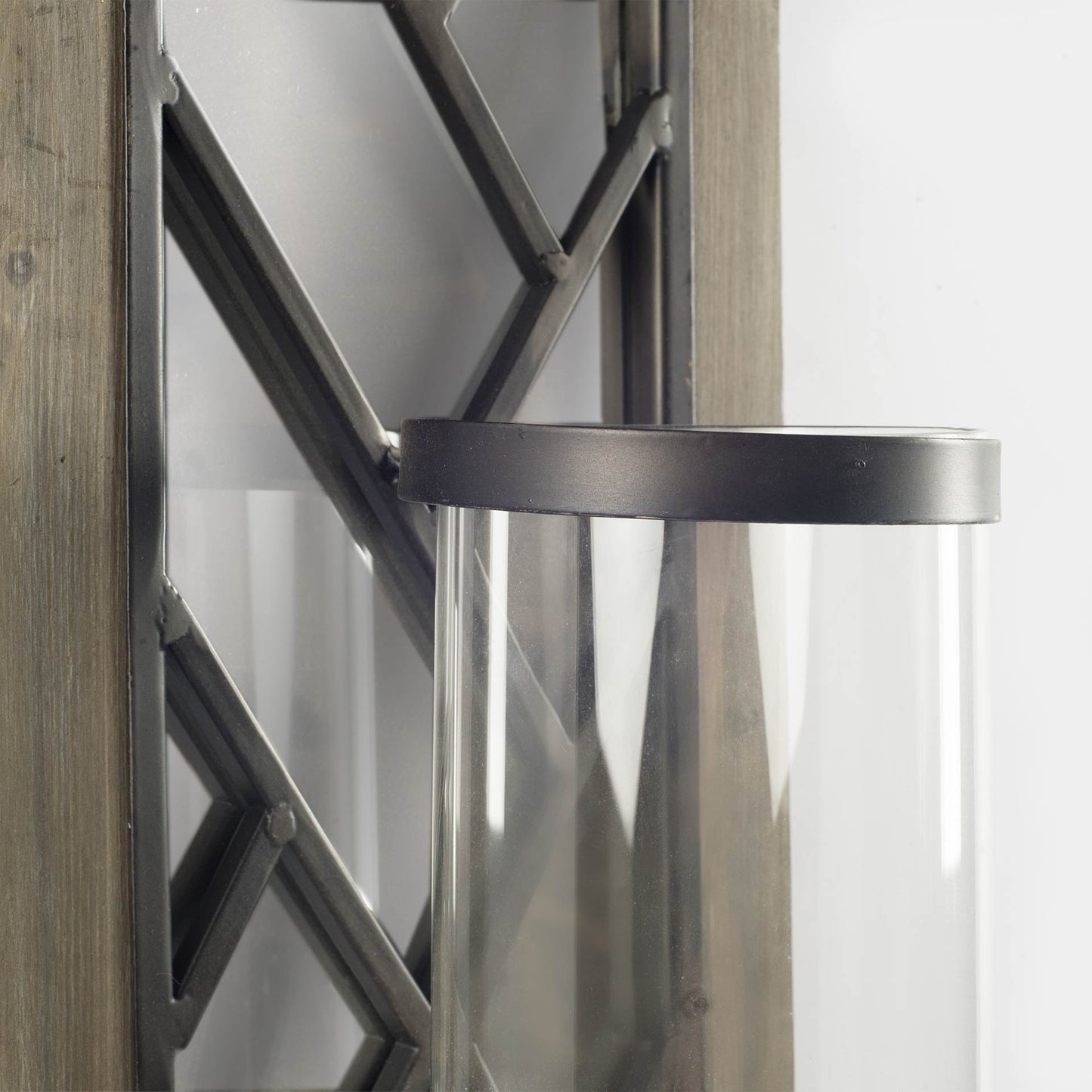 Benji Wall Candle Holder Brown Wood | Mirror - wall-candle-holders