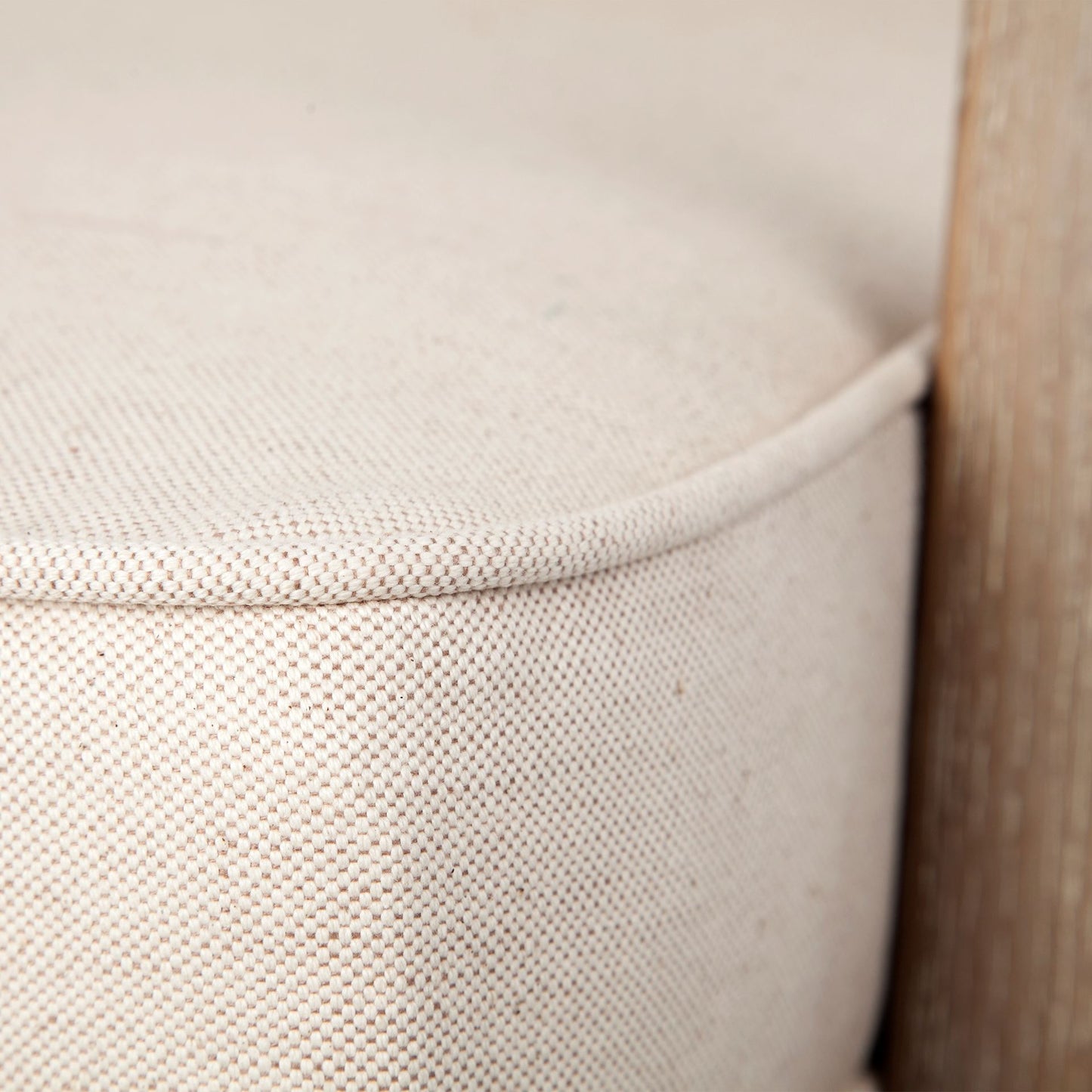 Harman Accent Chair Off-White Fabric | Brown Wood - accent-chairs