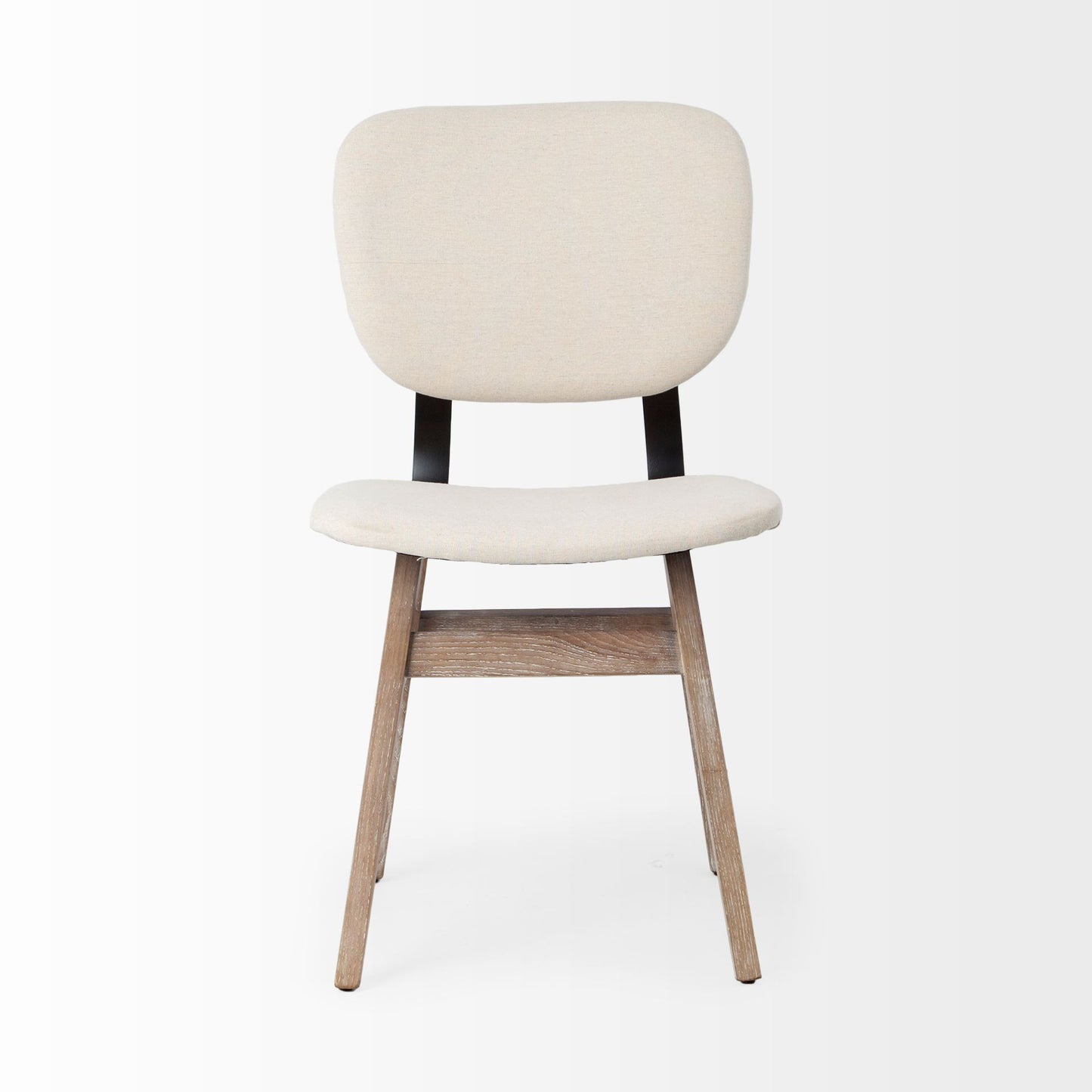 Haden Dining Chair Cream Fabric | Brown Wood - dining-chairs