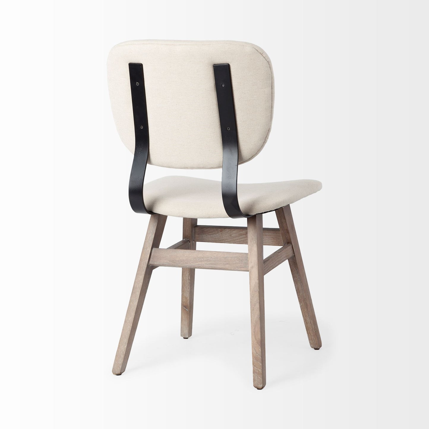 Haden Dining Chair Cream Fabric | Brown Wood - dining-chairs