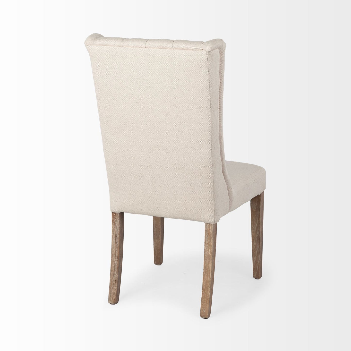 Mackenzie Dining Chair Cream Fabric | Brown Wood - dining-chairs