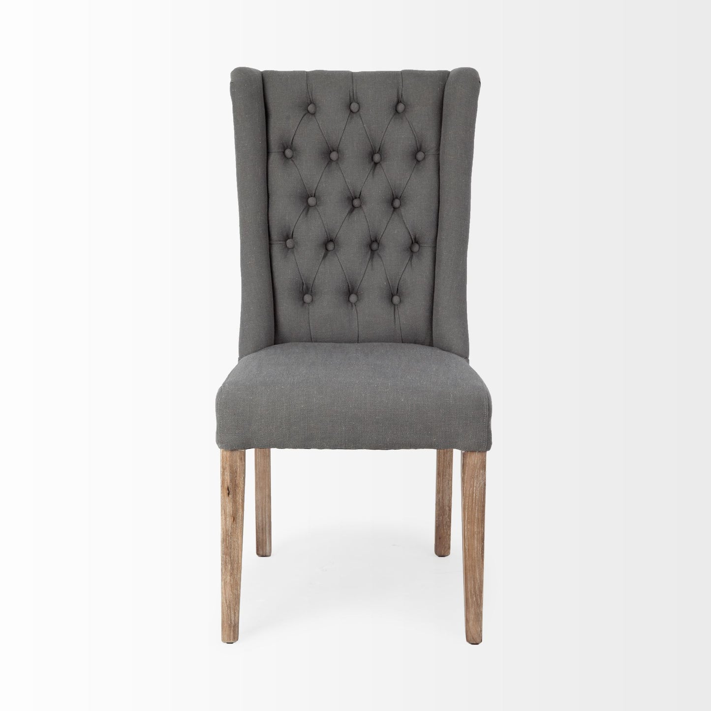 Mackenzie Dining Chair Gray Fabric | Brown Wood - dining-chairs