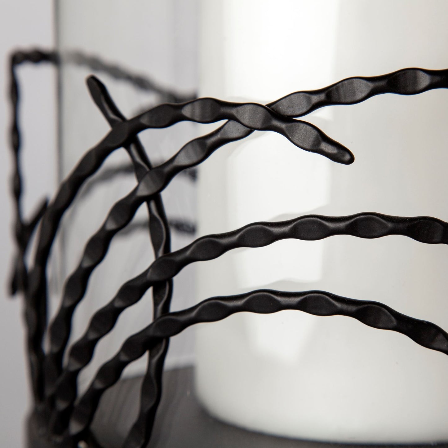 Cutlass I Set of Two Black Metal Base Table Candle Holders