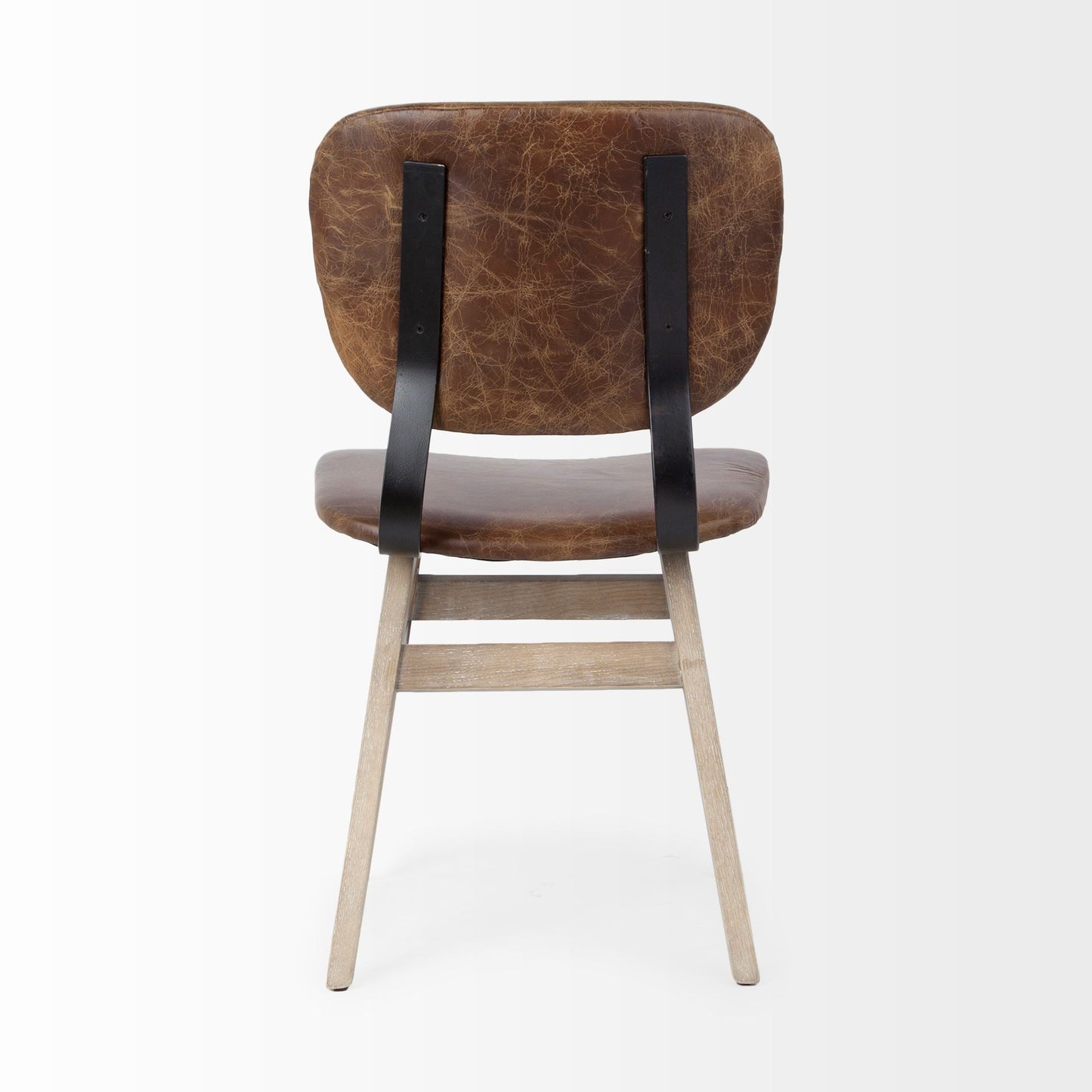 Haden Leather Dining Chair Brown Leather | Brown wood - dining-chairs