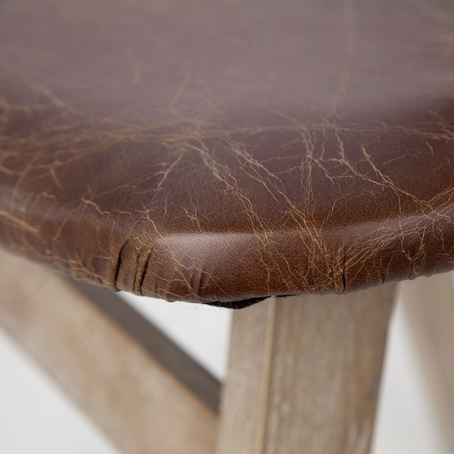 Haden Leather Dining Chair Brown Leather | Brown wood - dining-chairs