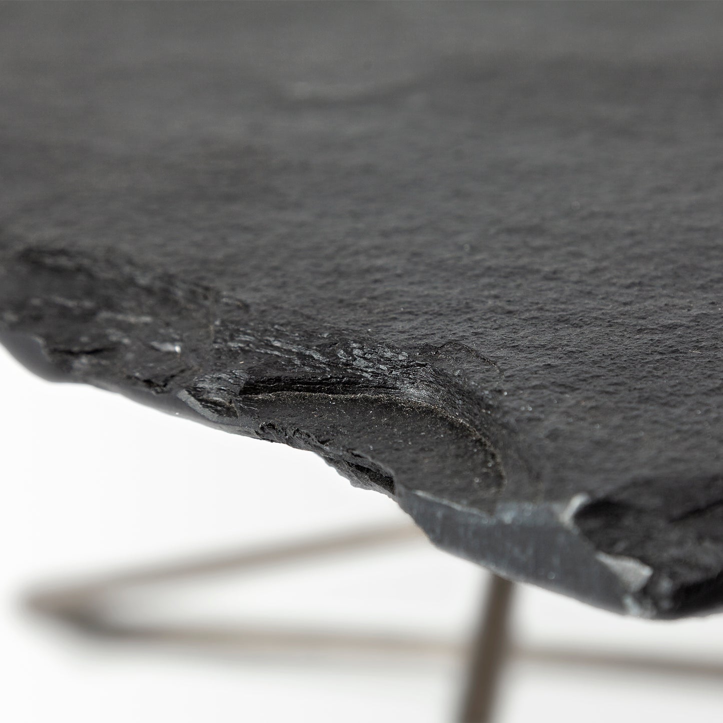 Pinera 37"x33" Black Slate With Iron Base Coffee Table