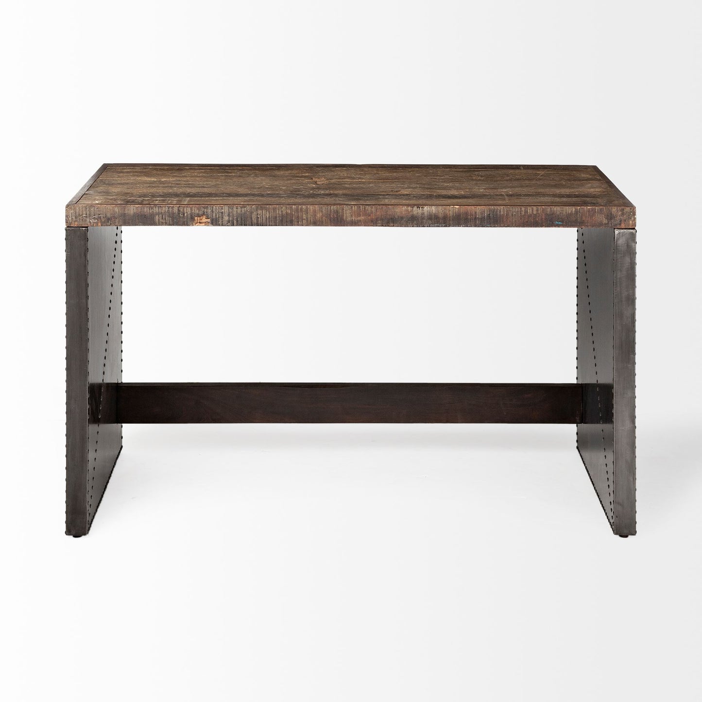 Orwell Office Desk Brown Wood | Black Metal - office