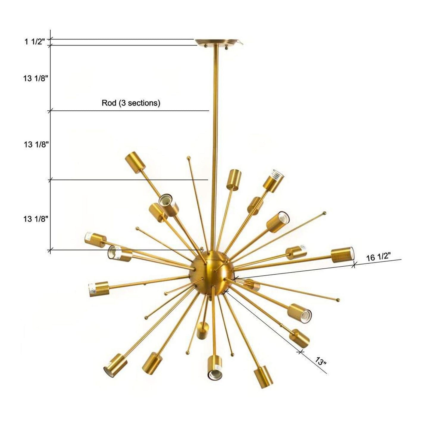 Edisonna Chandelier Gold Metal - chandeliers