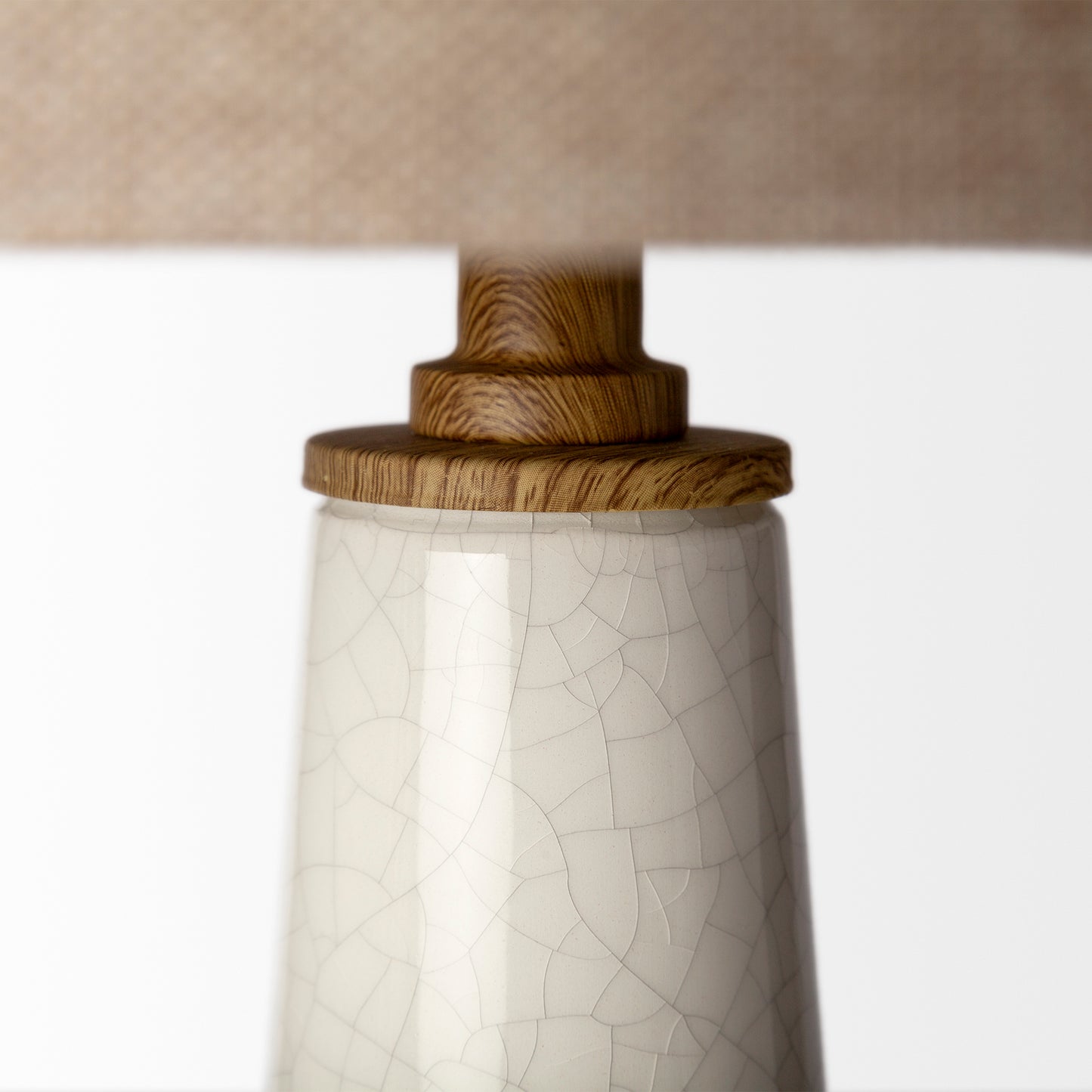 Rebecca (28.5"H) White Crackled Ceramic Base Wood Accent Table Lamp