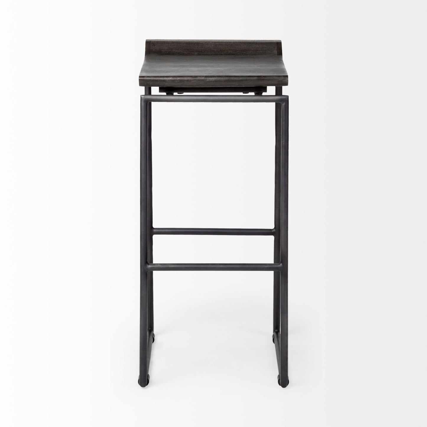 Givens Wood Seat Bar Counter Stool Black Wood | Black Metal | Bar - bar-stools