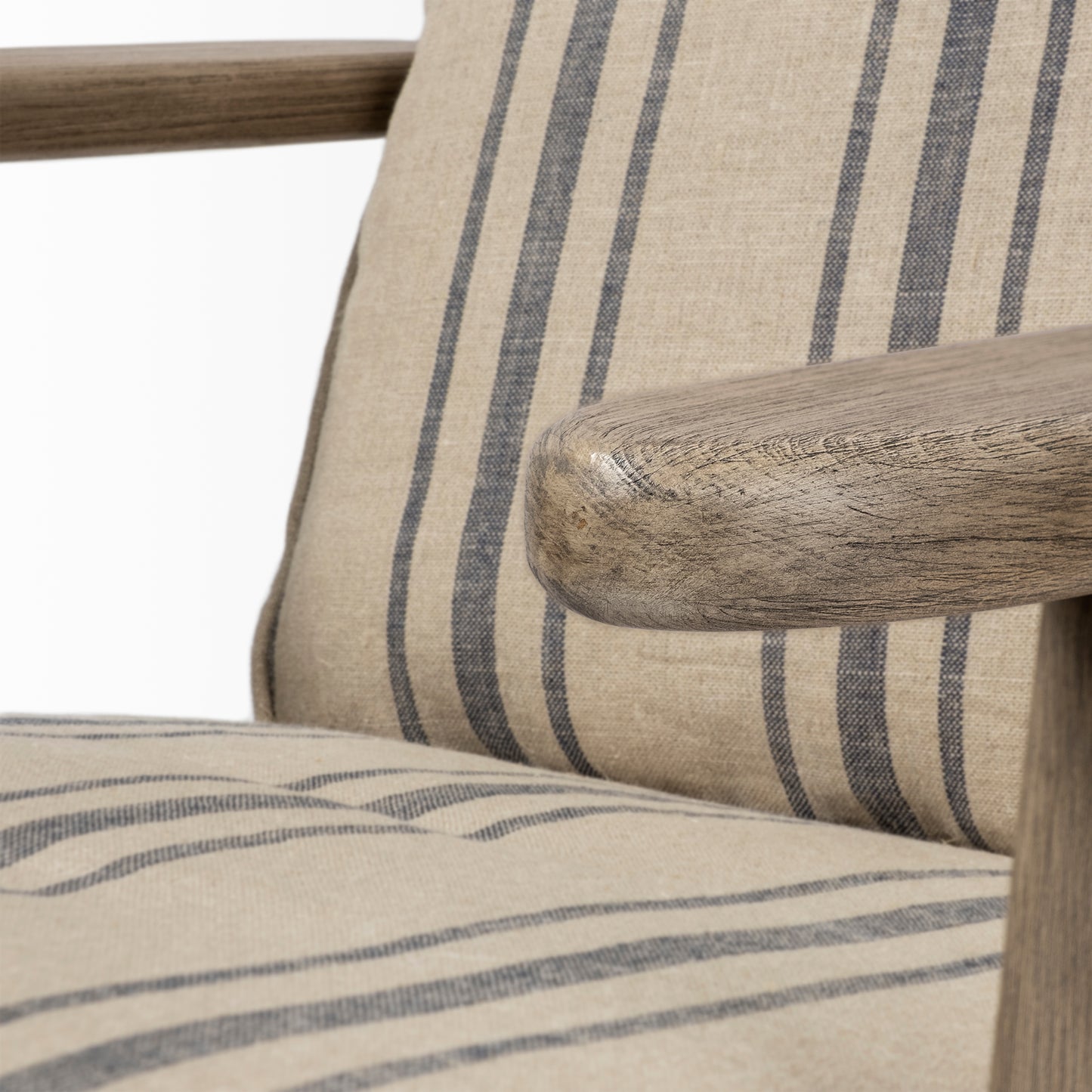 Olympus III Striped Brown Jute Wrapped Wooden Frame Accent Chair