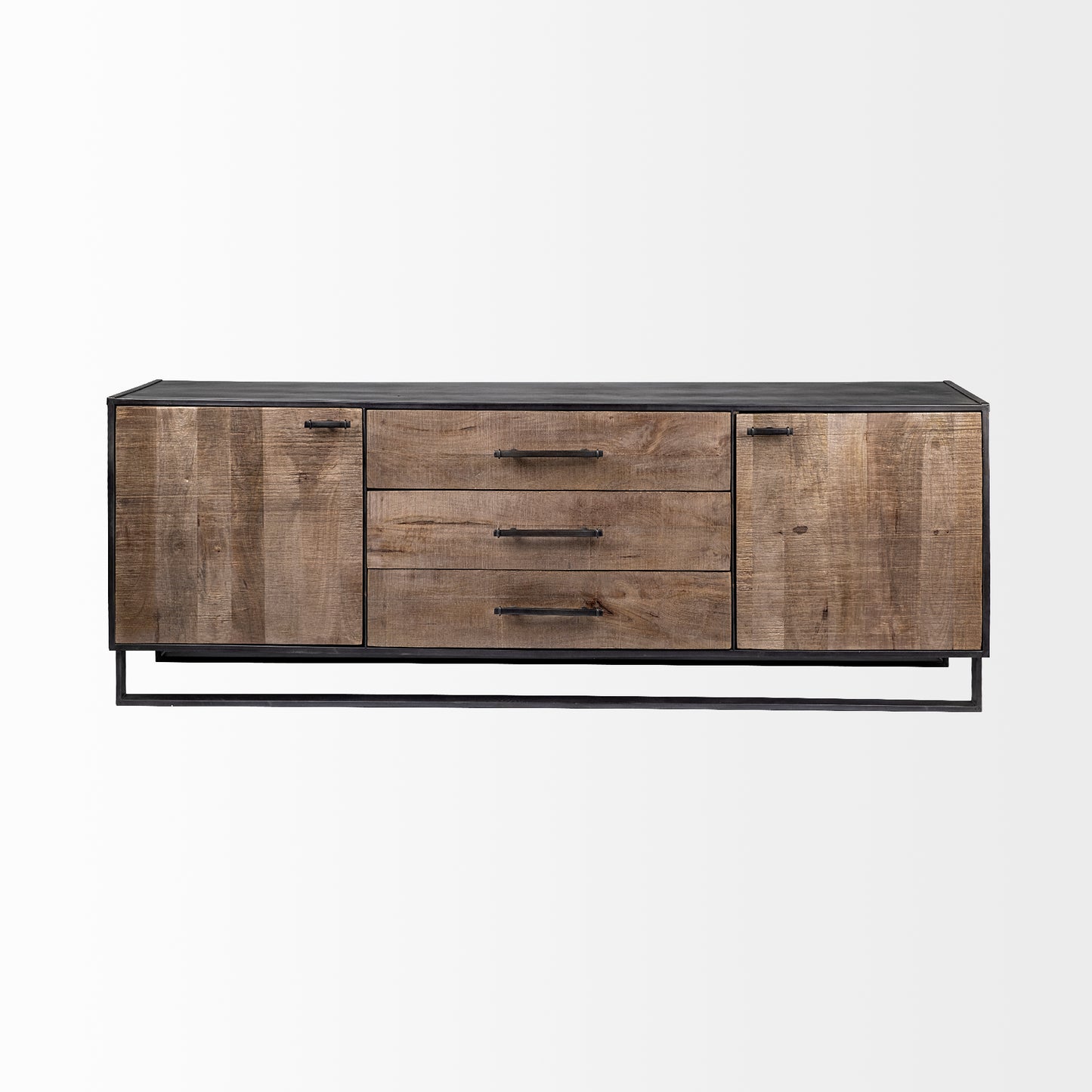 Alvin Sideboard Brown Wood | Black Metal - sideboards-and-buffets