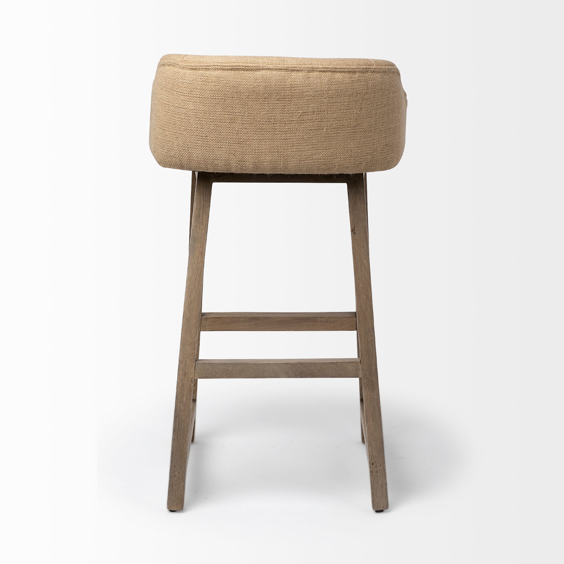 Monmouth Upholstered Seat Bar Counter Stool Cream Fabric | Brown Wood | Bar - bar-stools