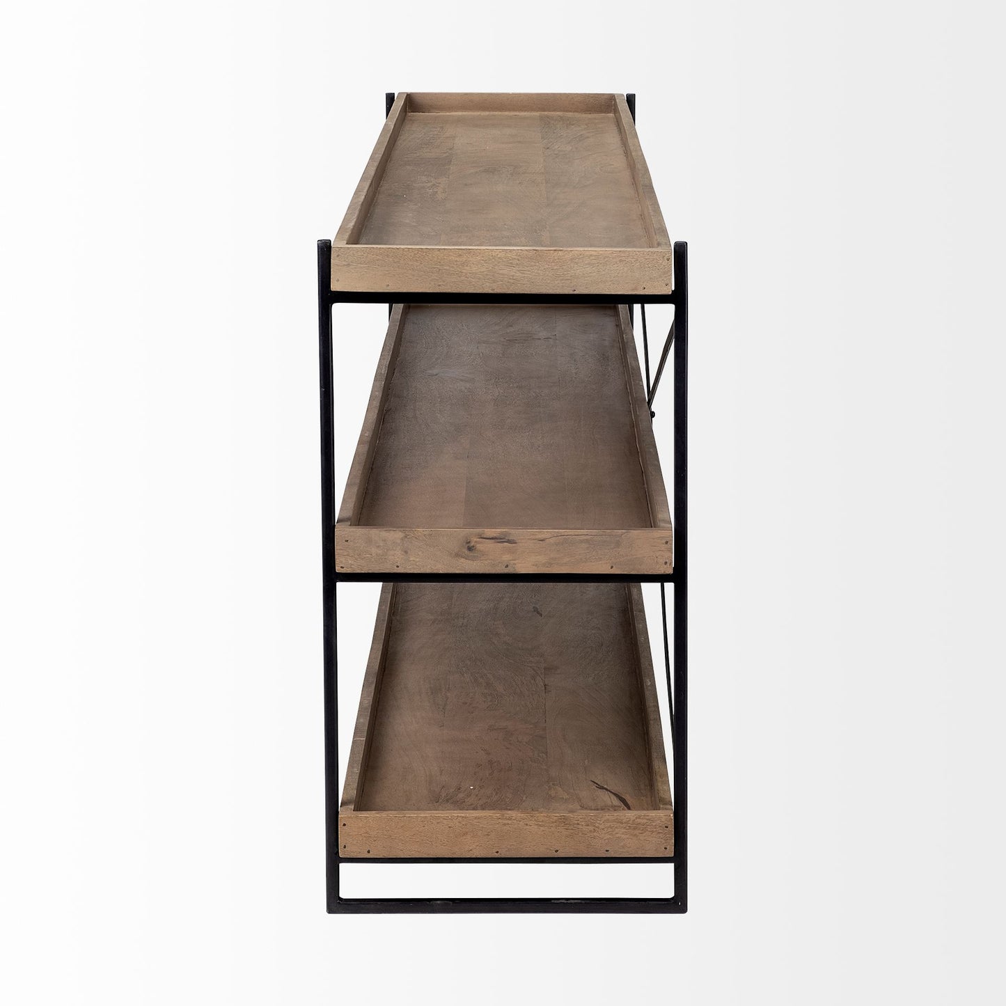 Trey Console Table Brown Wood | Black Iron - console-tables