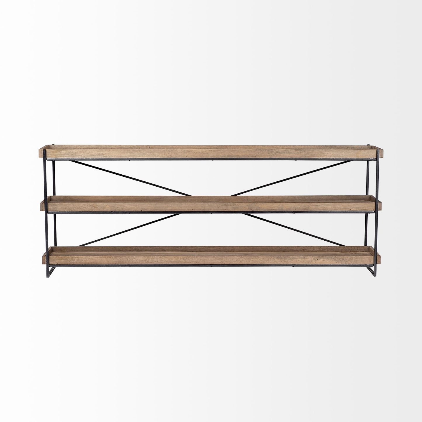 Trey Console Table Brown Wood | Black Iron - console-tables