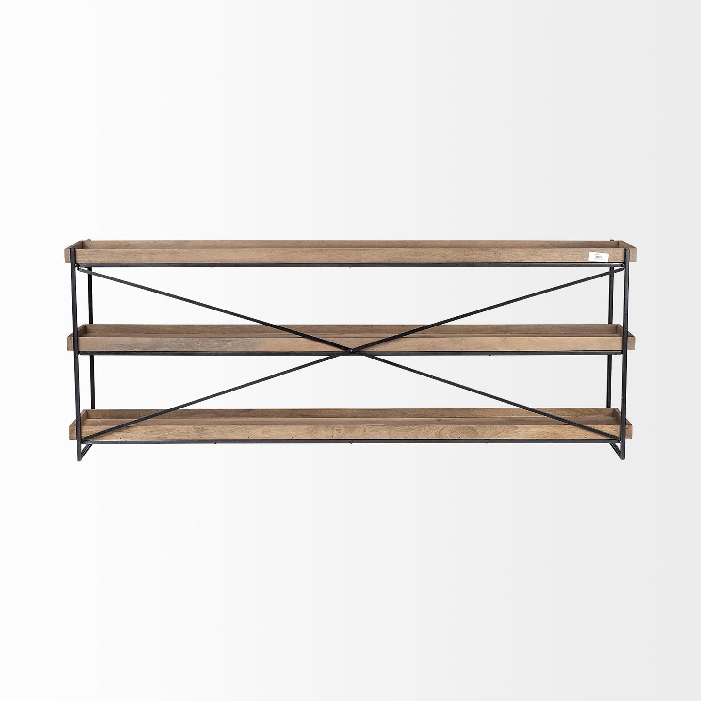 Trey Console Table Brown Wood | Black Iron - console-tables
