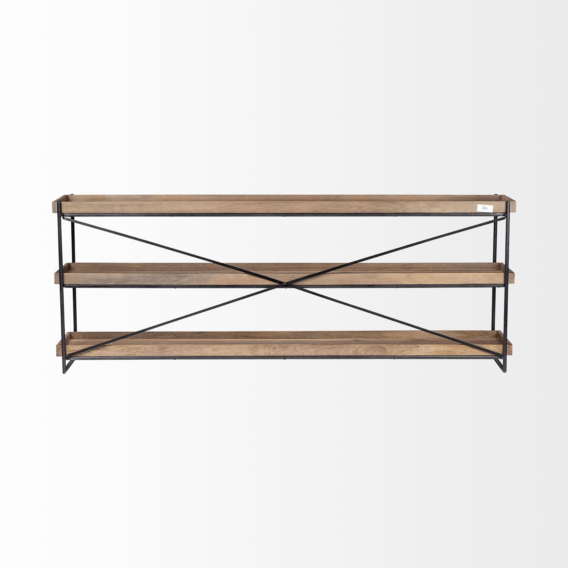 Trey Console Table Brown Wood | Black Iron - console-tables