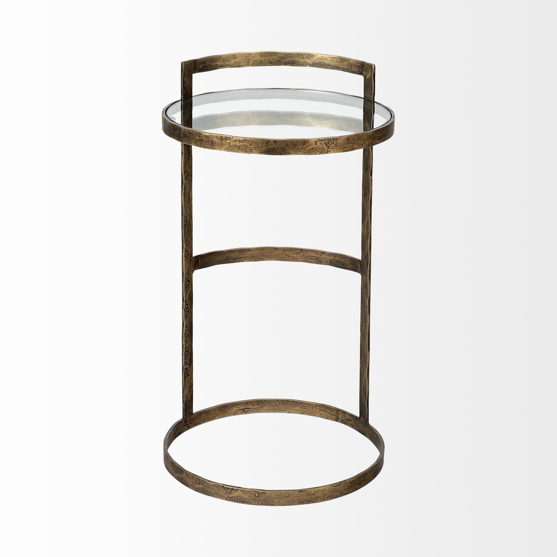 Reimer Accent Table Glass | Gold Metal - accent-tables