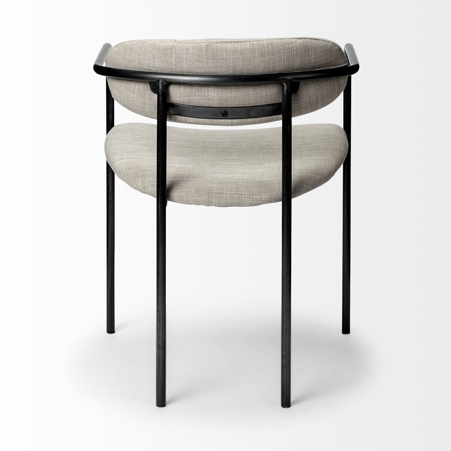 Parker Upholstered Dining Chair Beige Fabric | Gray Metal - dining-chairs
