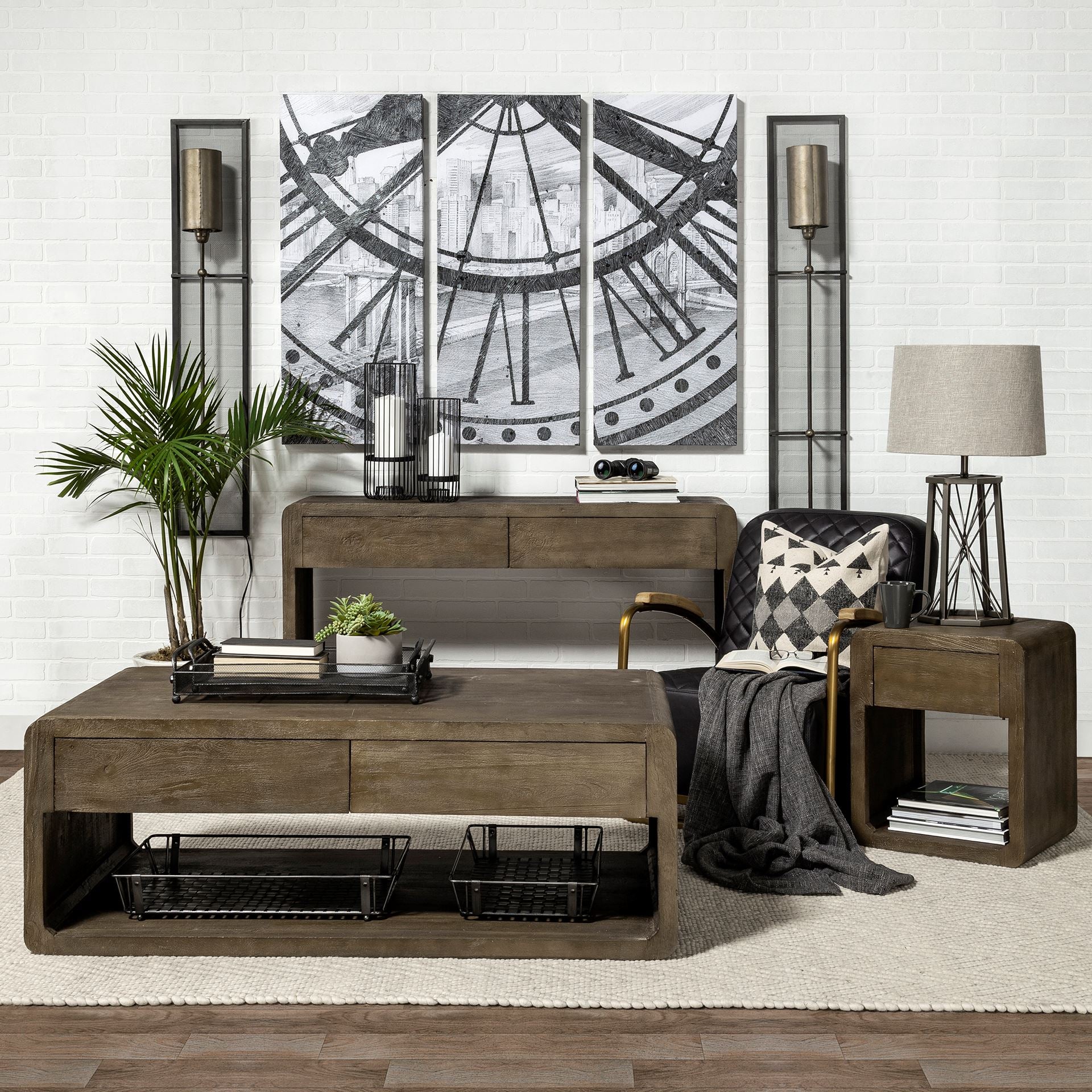 Raen Table Lamp Gray Metal | Beige Shade - table-lamps