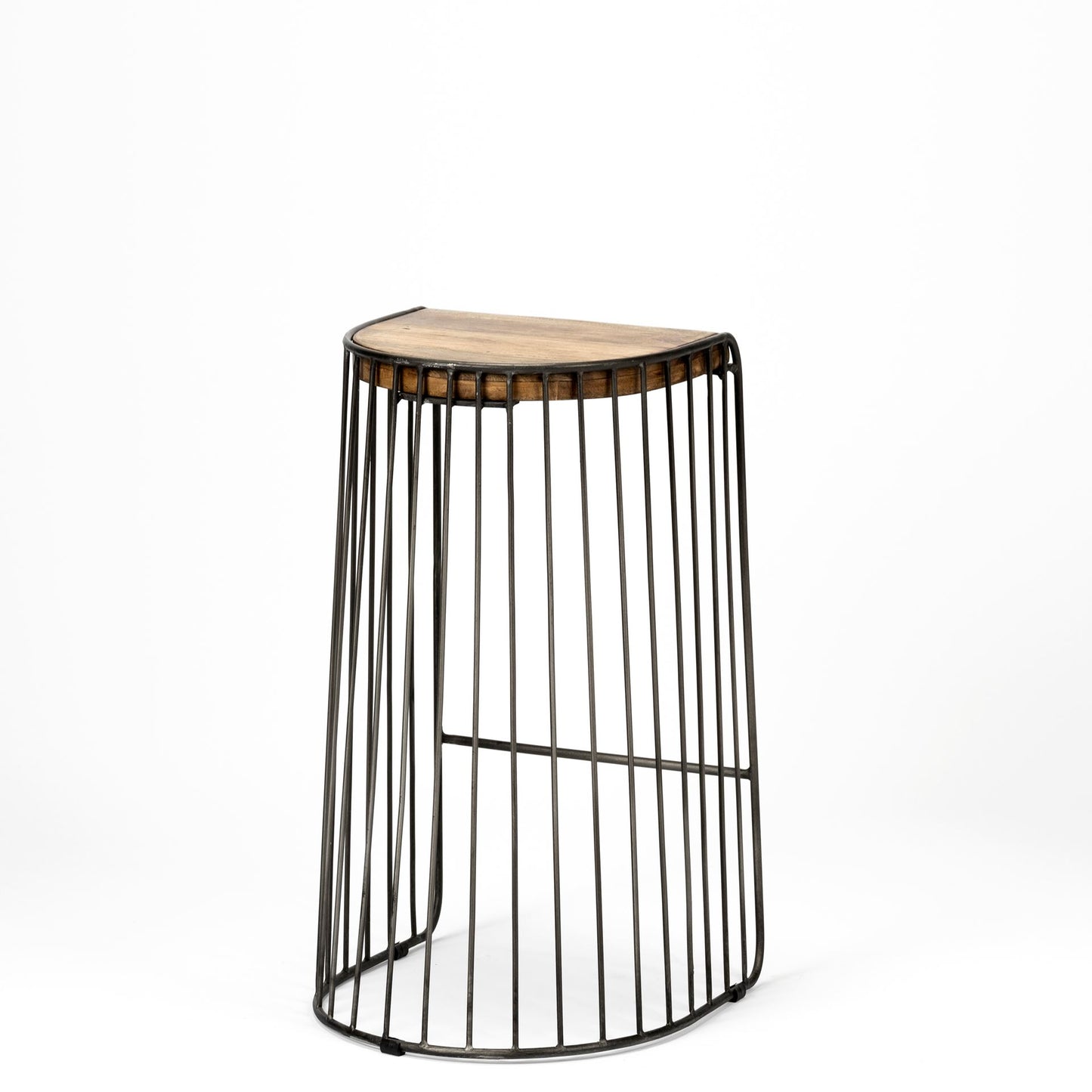 Seagram Wood Seat Bar Counter Stool Brown Wood | Black Metal | Bar - bar-stools