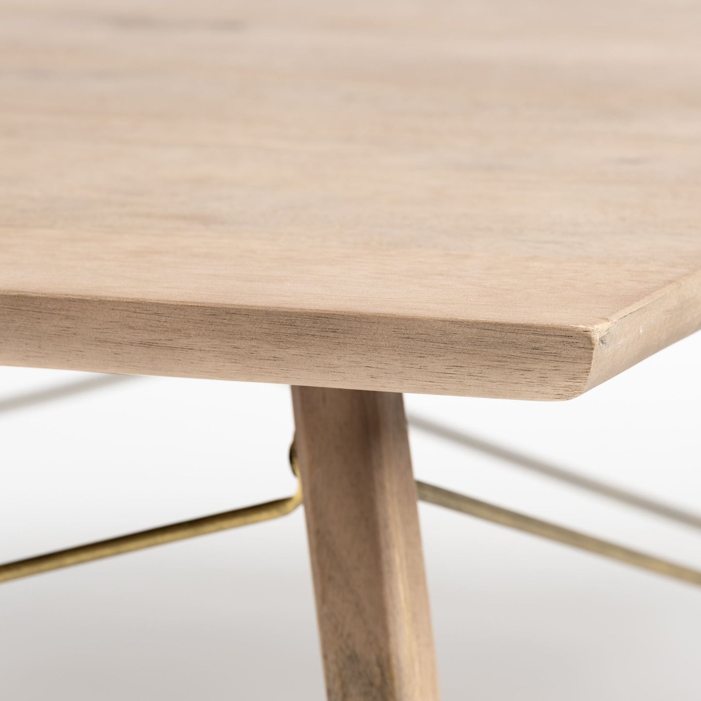 Kirby Coffee Table Brown Wood | Gold Metal - coffee-tables