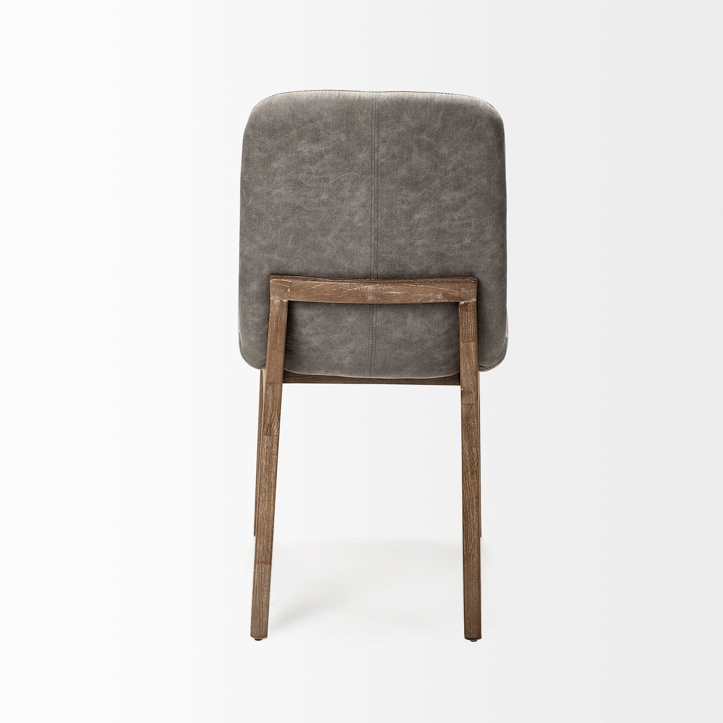 David Dining Chair Gray Fabric | Brown Wood - dining-chairs