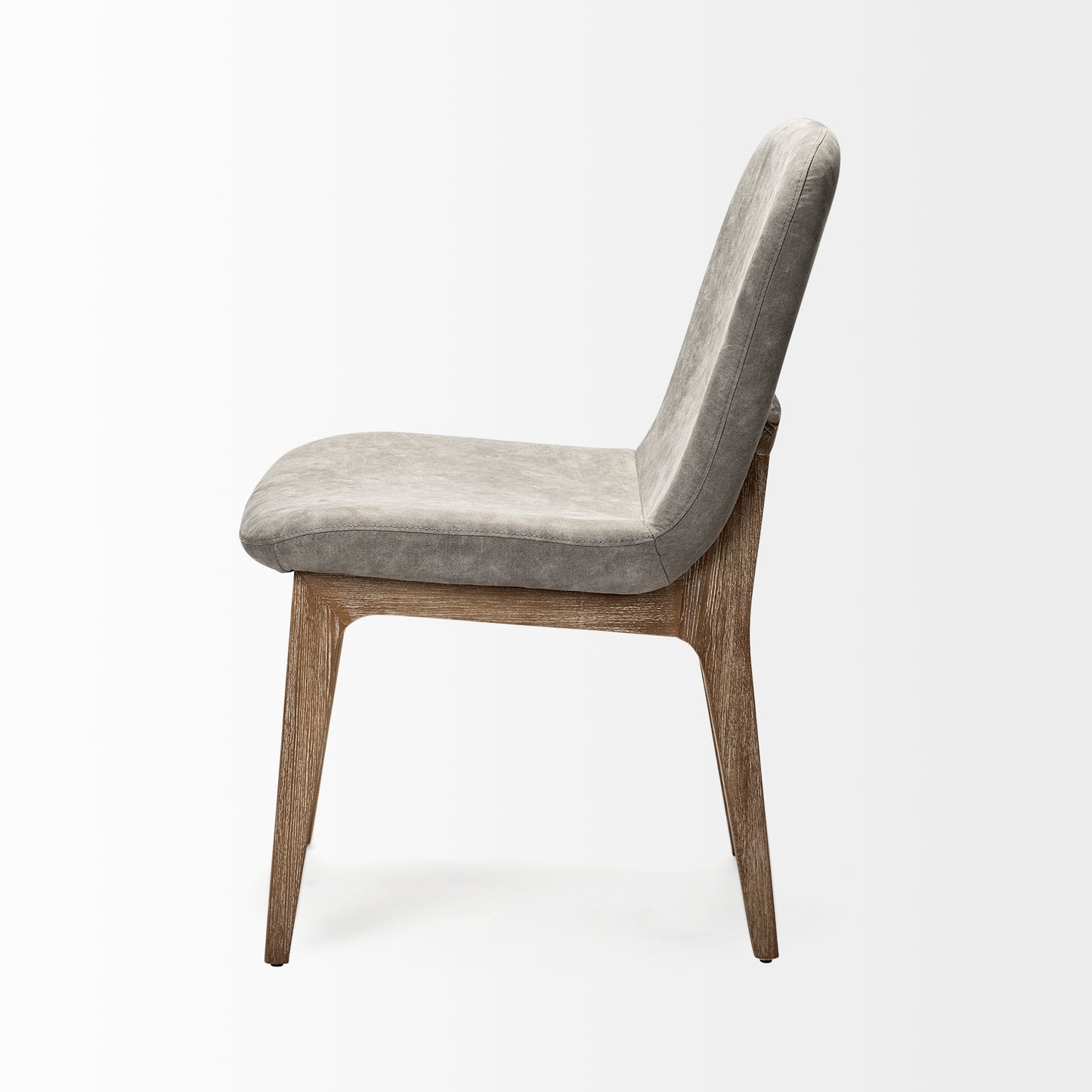 David Dining Chair Gray Fabric | Brown Wood - dining-chairs
