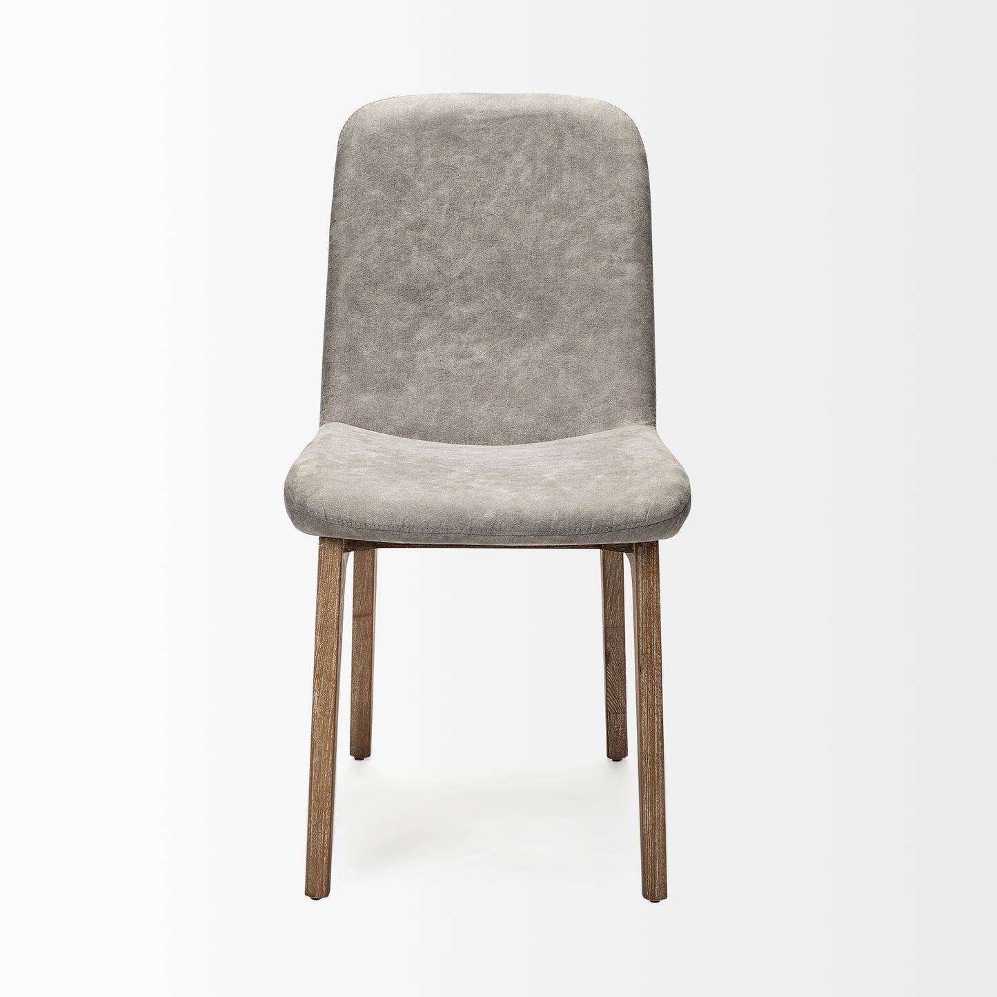 David Dining Chair Gray Fabric | Brown Wood - dining-chairs
