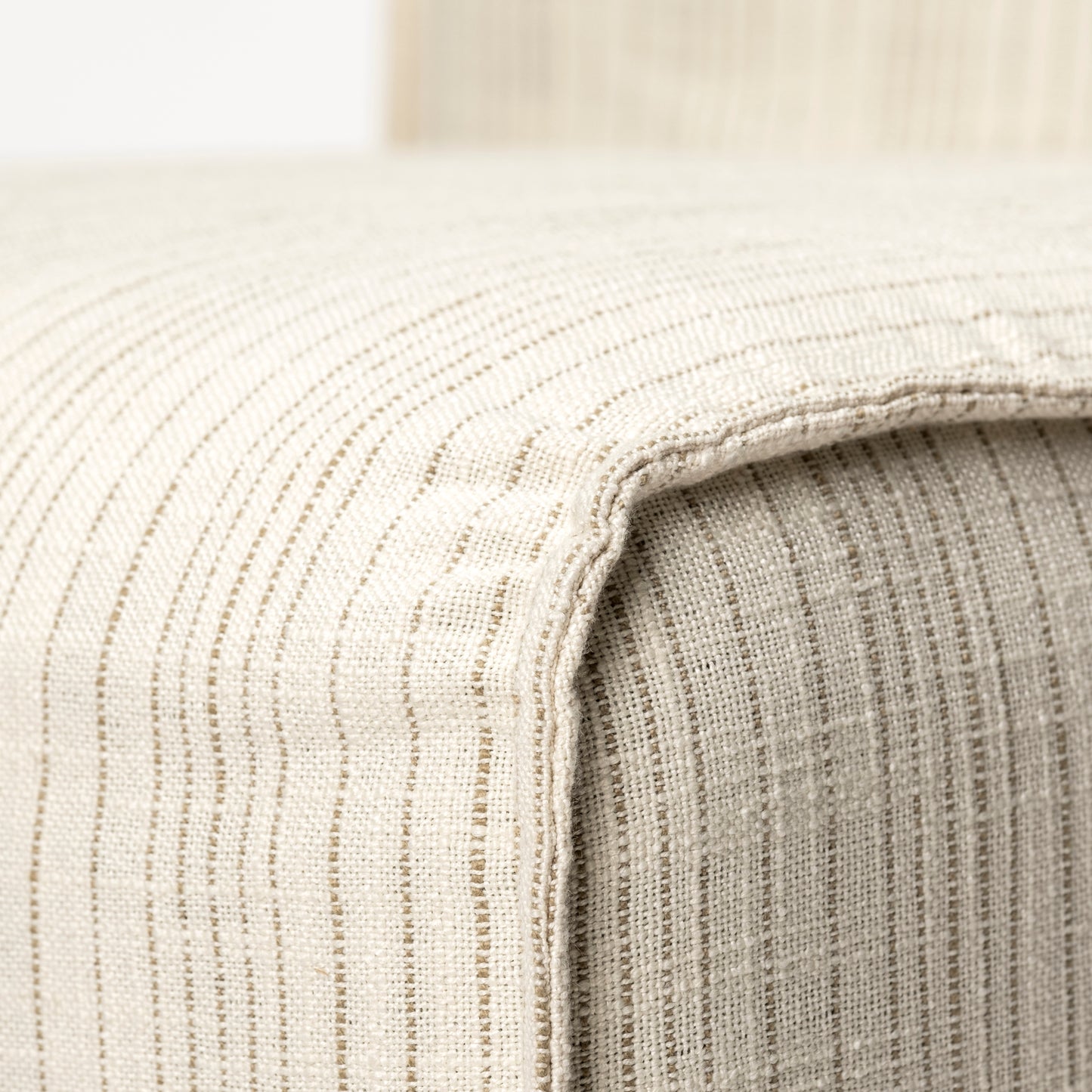 Damon Fully Upholstered Cream-Toned Fabric Dining Chair on Casters