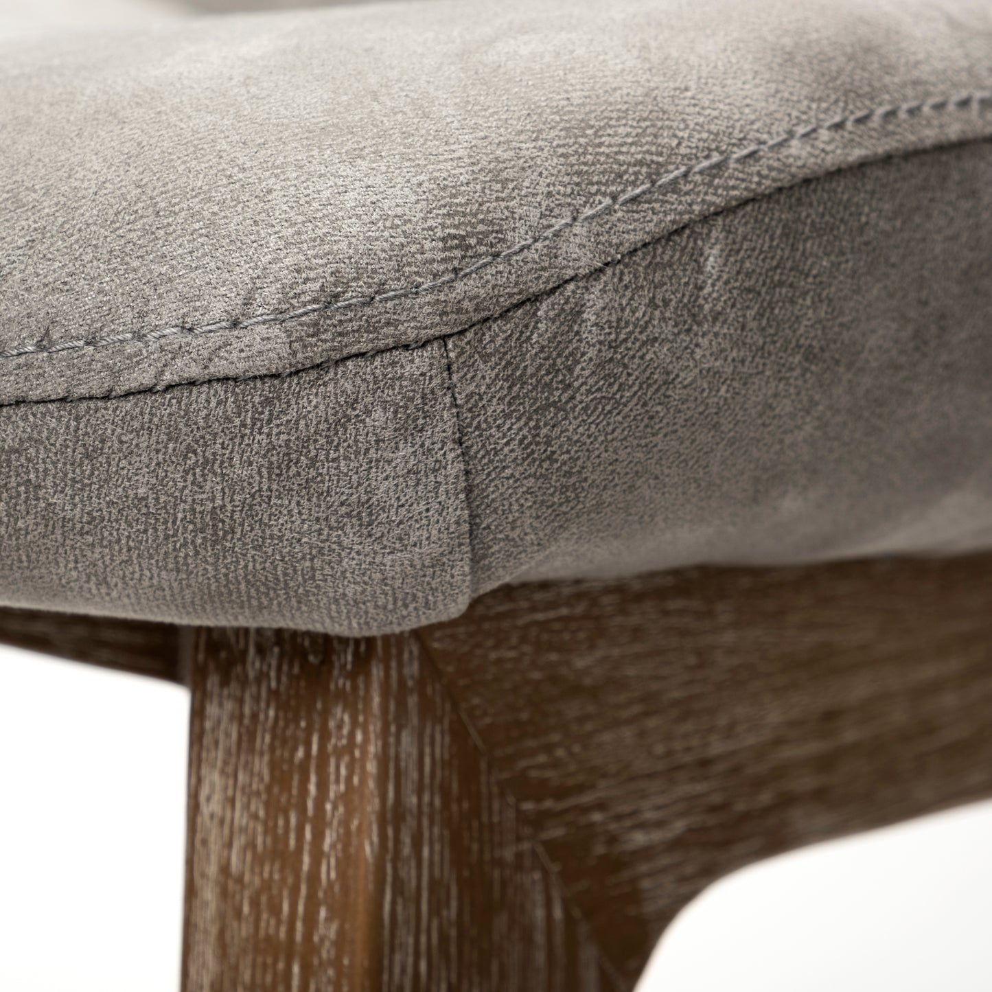 David Dining Chair Gray Fabric | Brown Wood - dining-chairs
