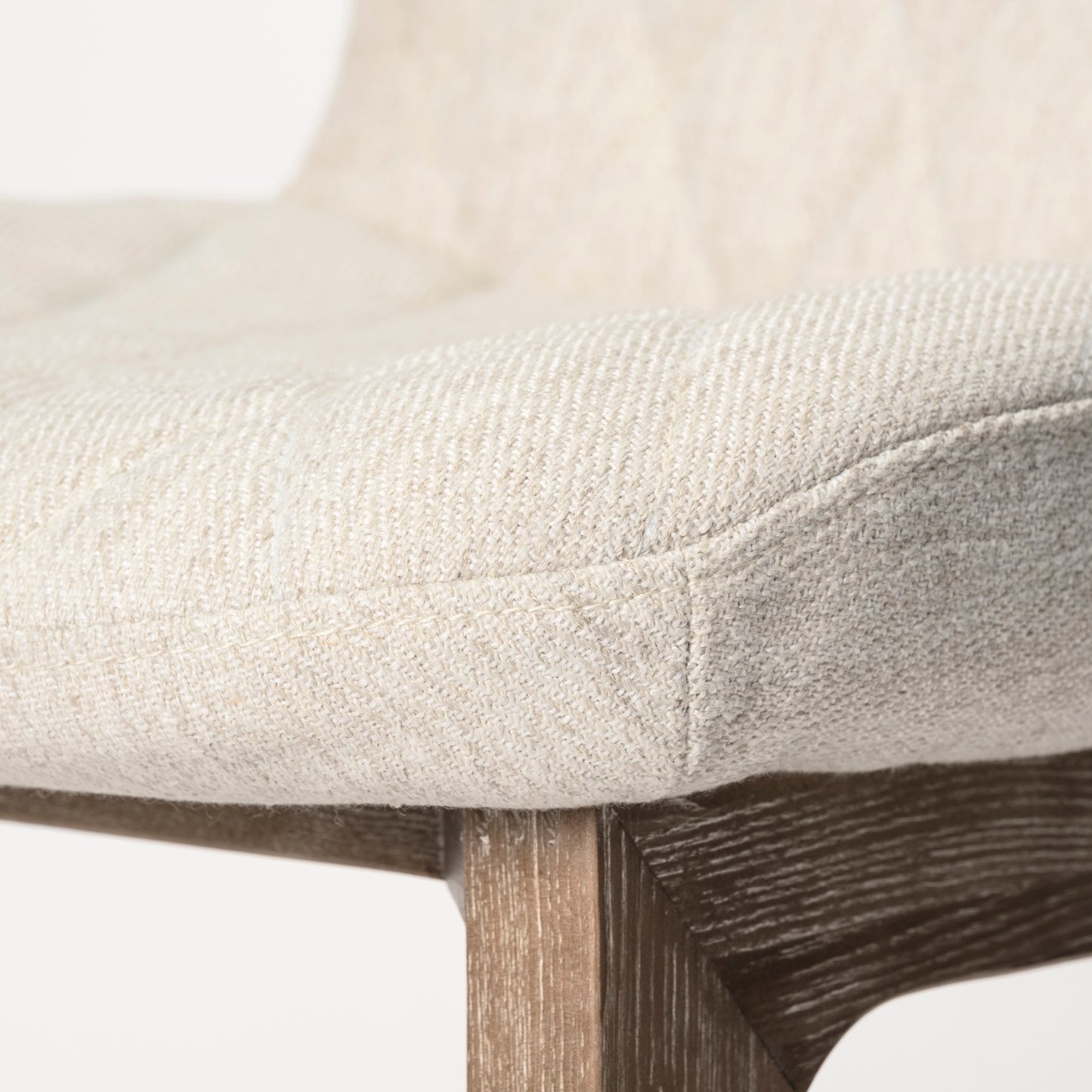 David Dining Chair Cream Fabric | Brown Wood - dining-chairs