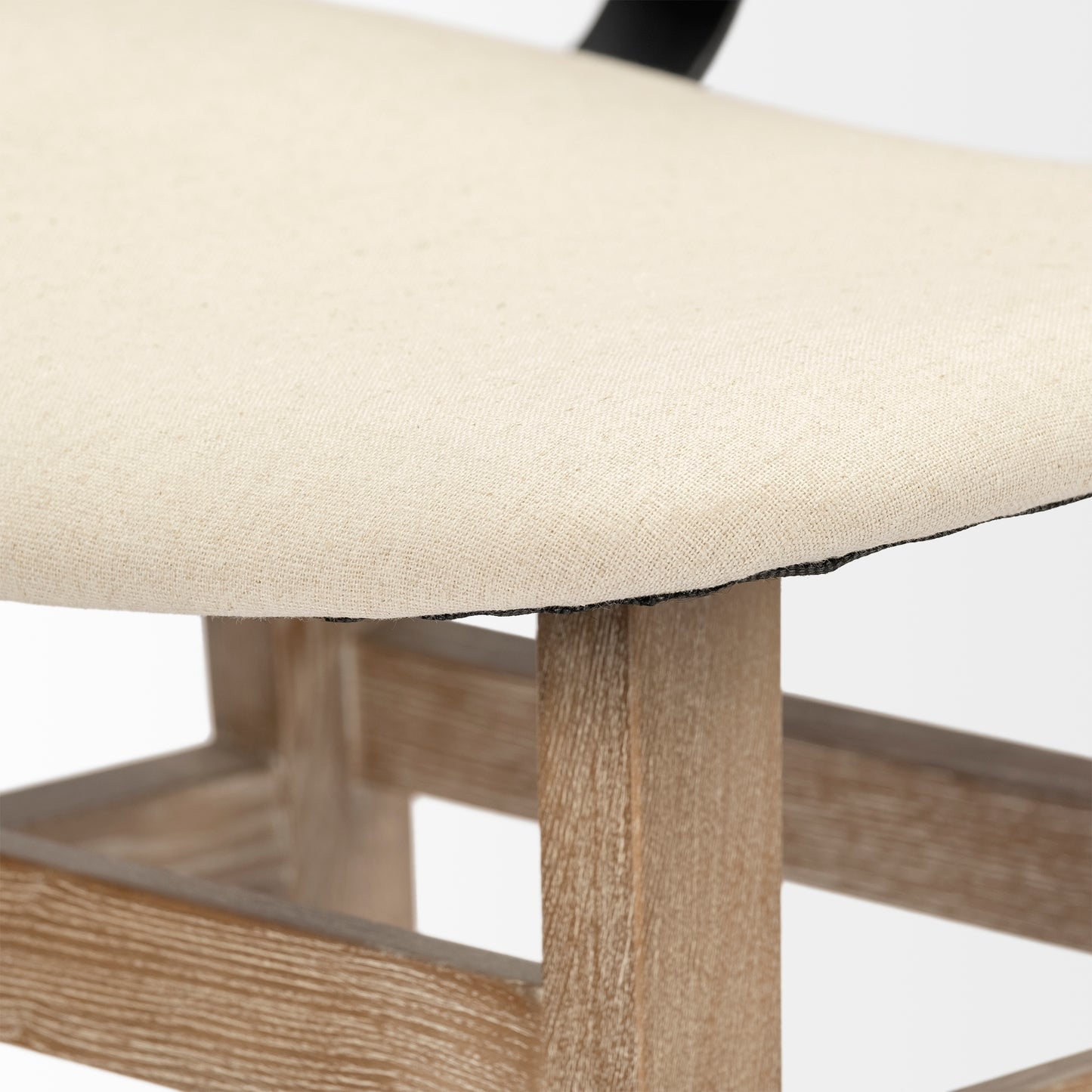 Haden Bar Counter Stool Cream Fabric | Brown Wood | Bar - bar-stools