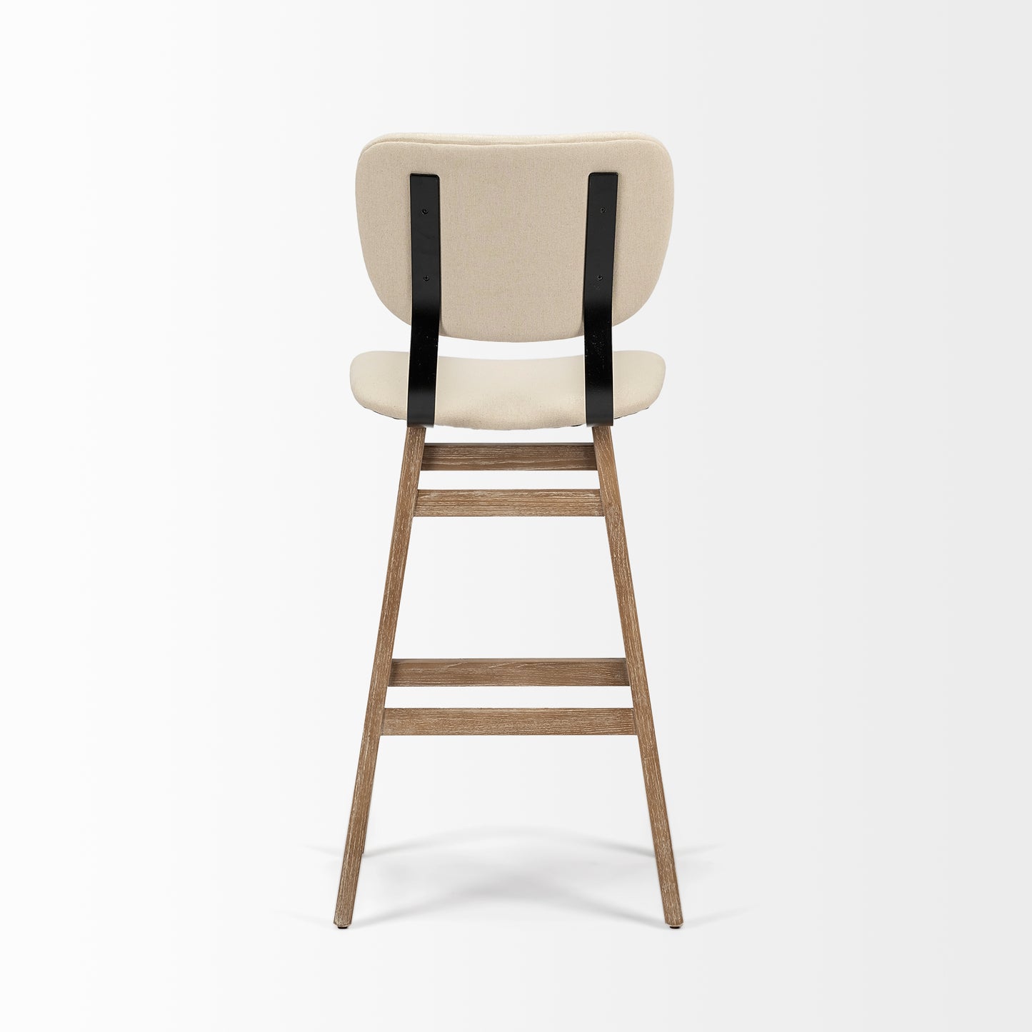 Haden Bar Counter Stool Cream Fabric | Brown Wood | Bar - bar-stools