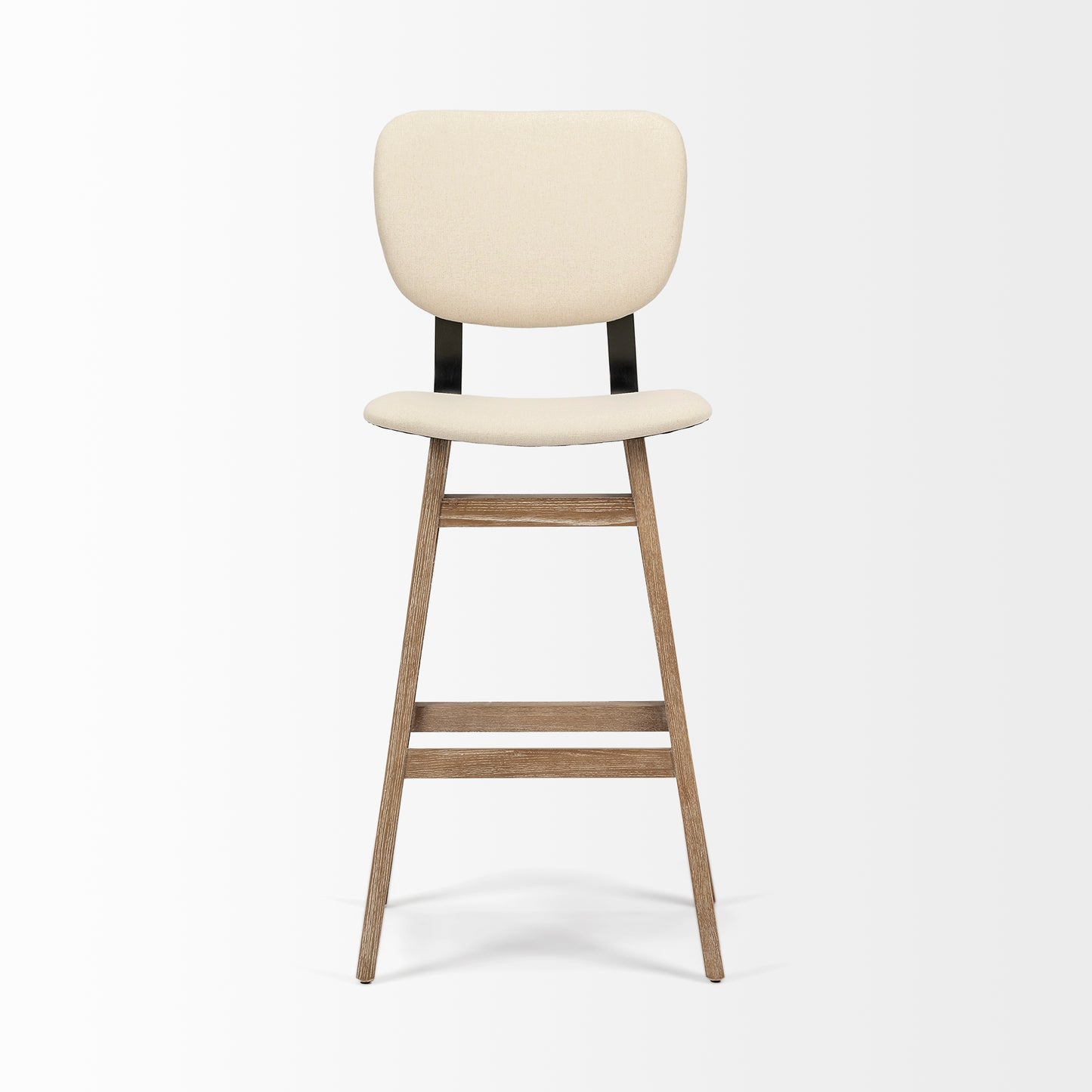 Haden Bar Counter Stool Cream Fabric | Brown Wood | Bar - bar-stools