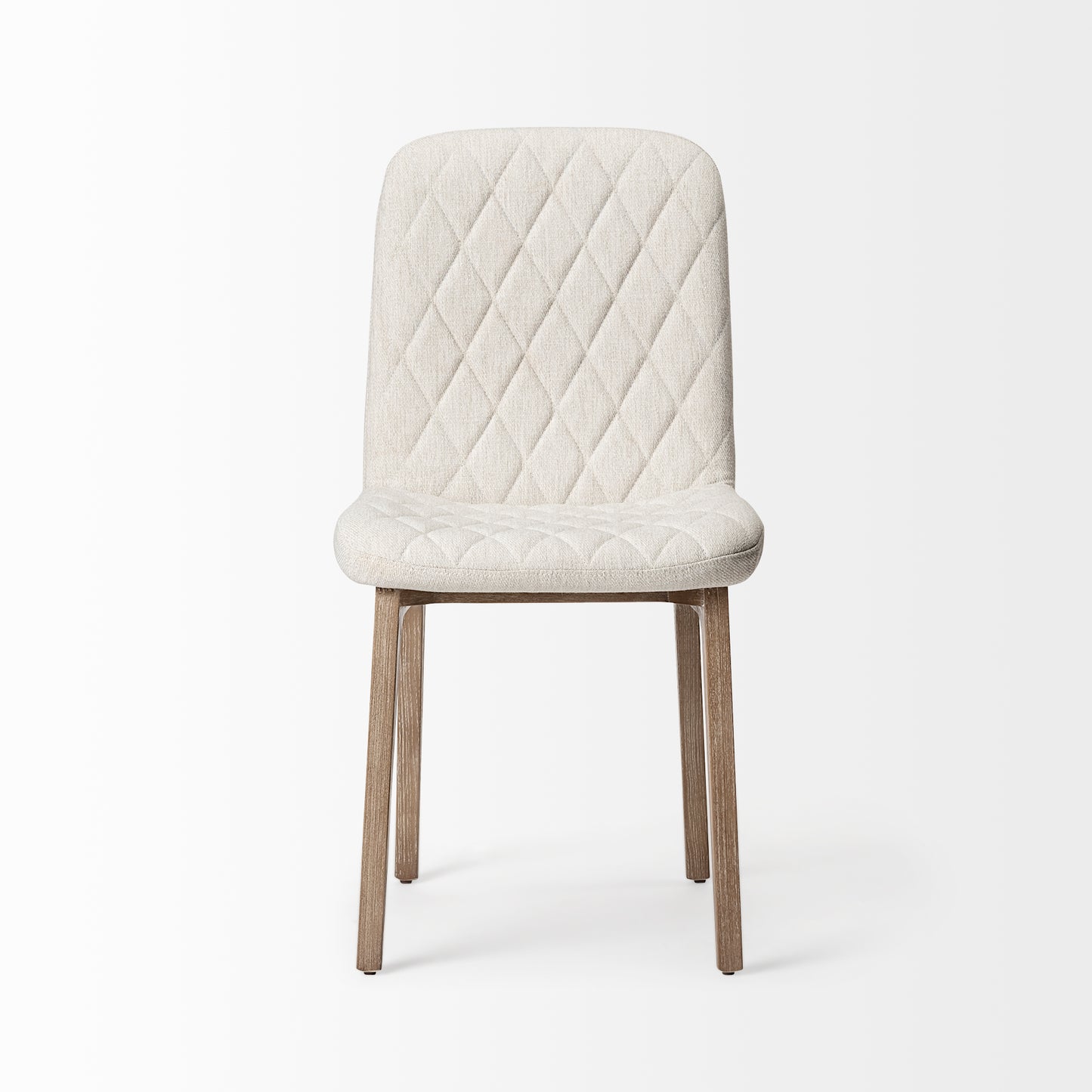 David Dining Chair Cream Fabric | Brown Wood - dining-chairs