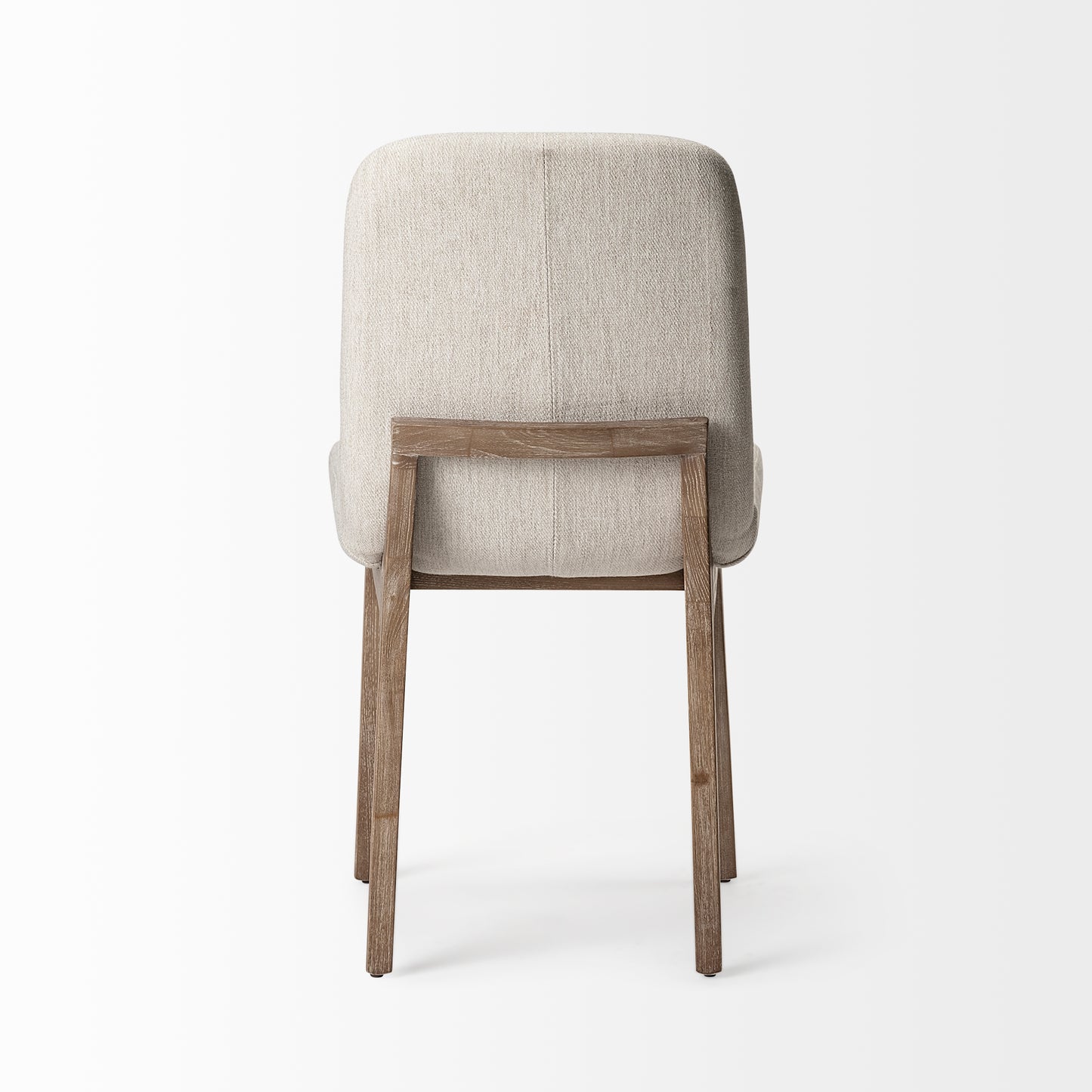 David Dining Chair Cream Fabric | Brown Wood - dining-chairs