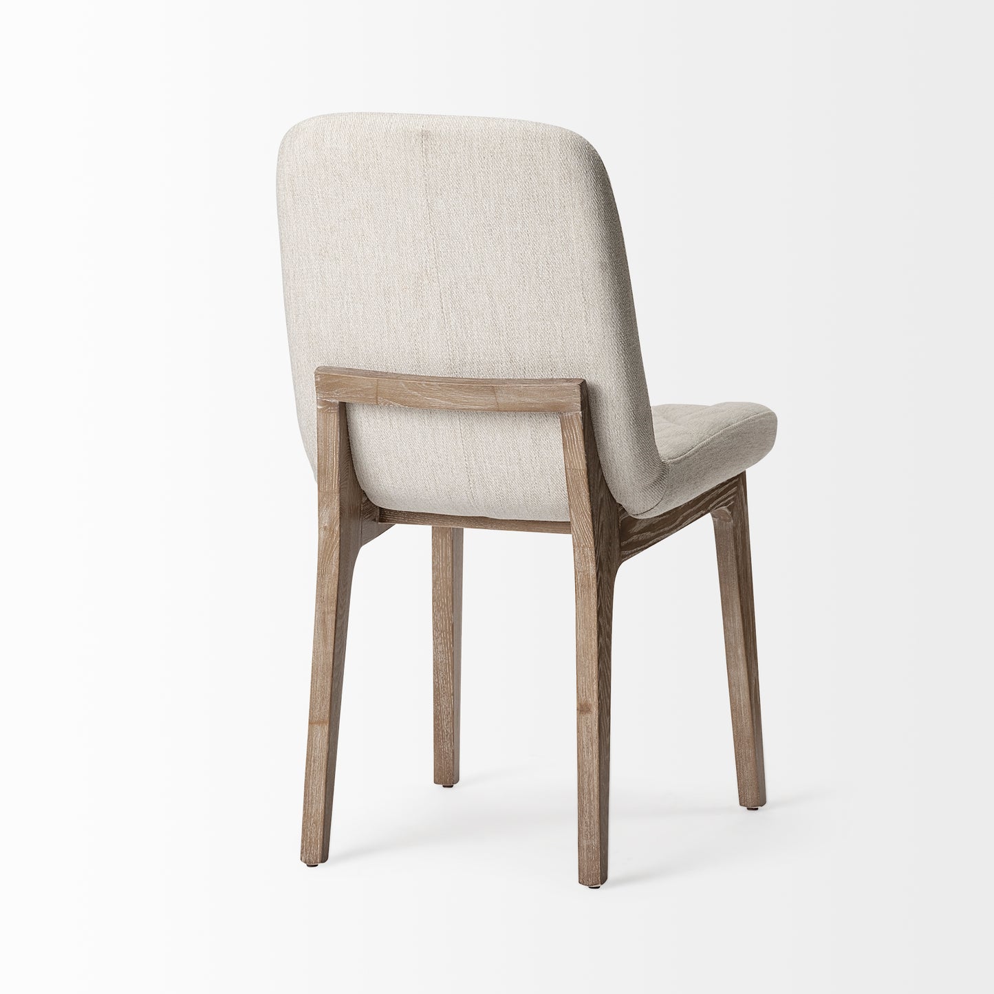 David Dining Chair Cream Fabric | Brown Wood - dining-chairs