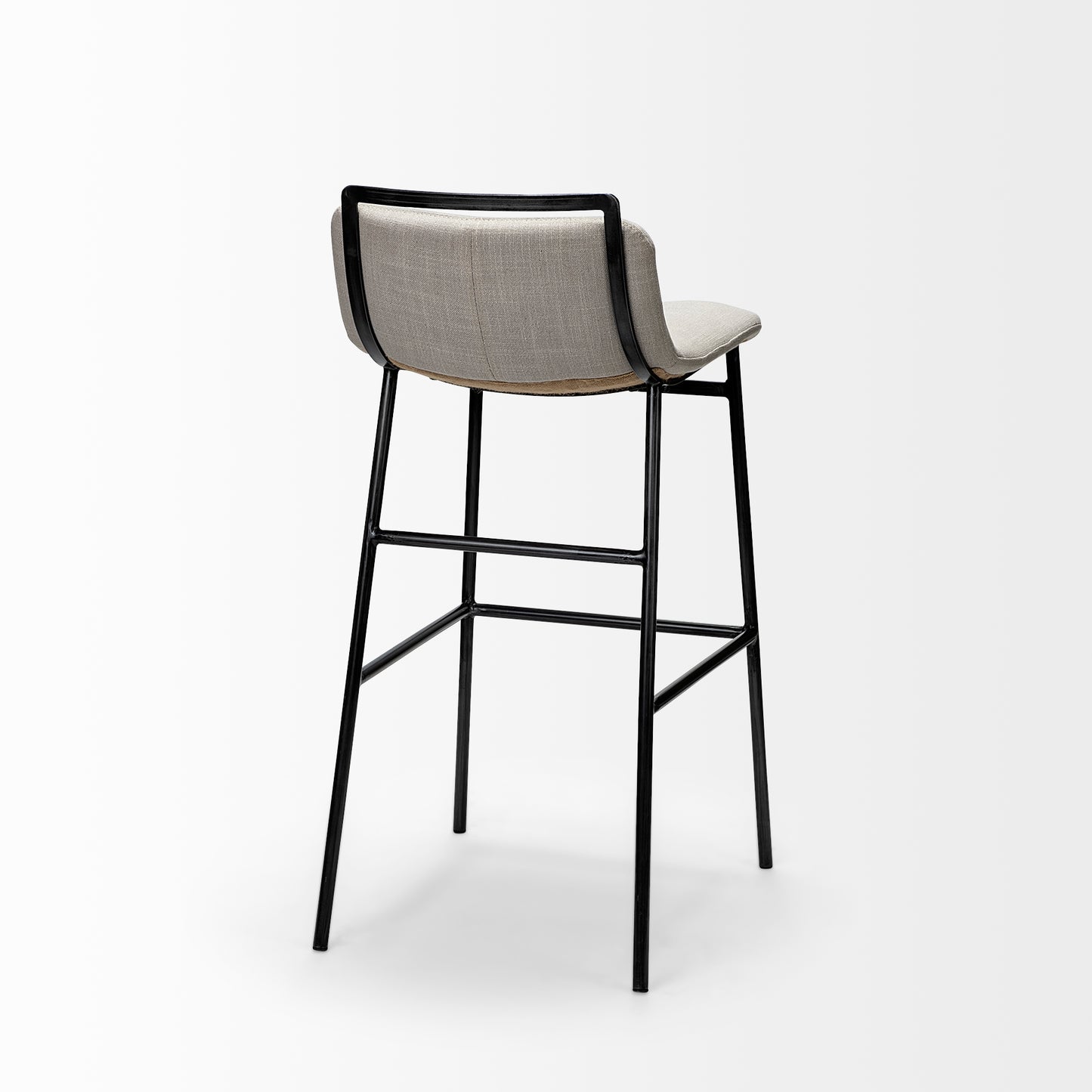 Kavalan Upholstered Seat Bar Counter Stool Beige Fabric | Gray Metal | Counter - bar-stools